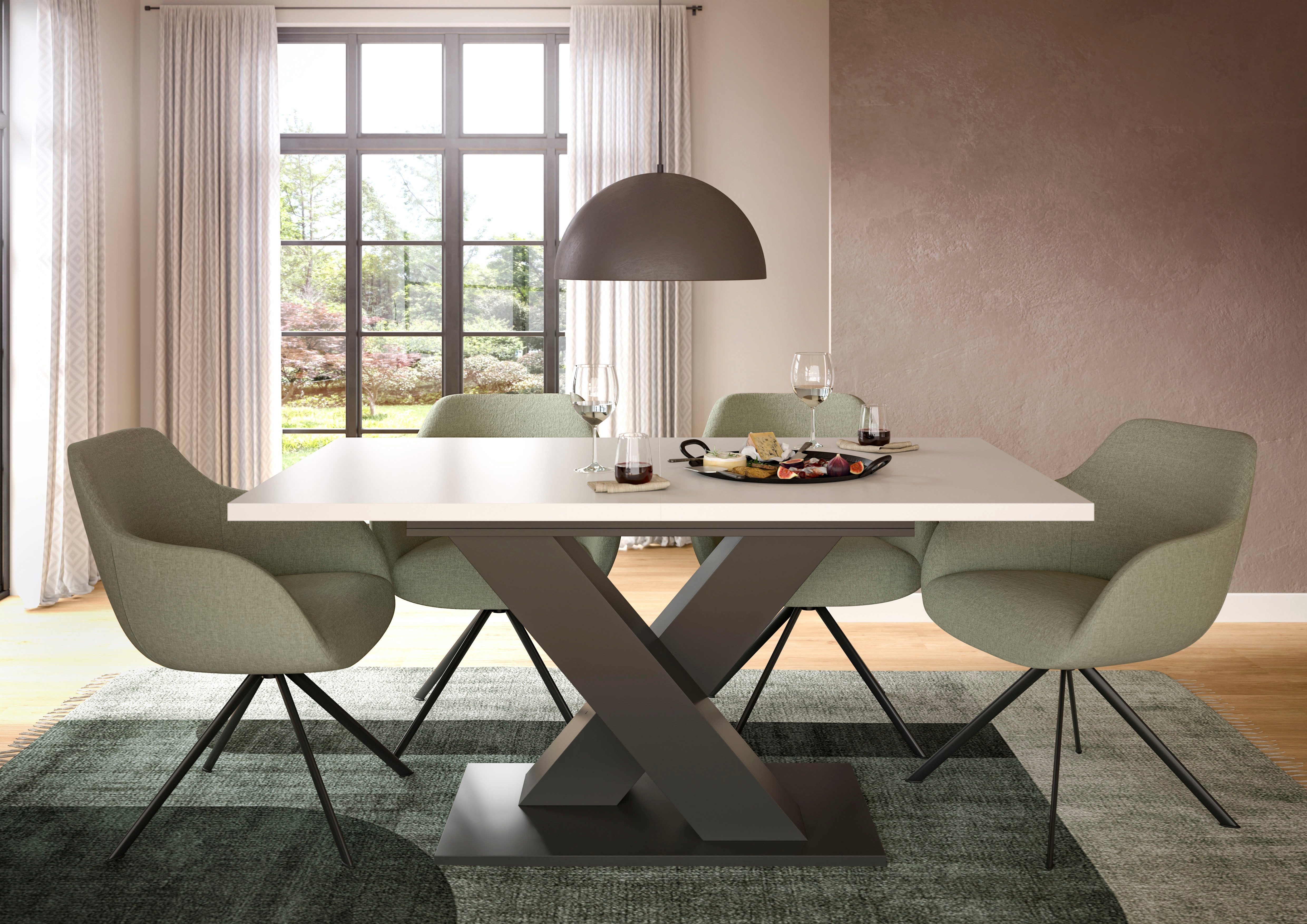 INOSIGN Eettafel Motus, uitschuifbaar 150 - 190 cm, inclusief 40 cm inlegplaat