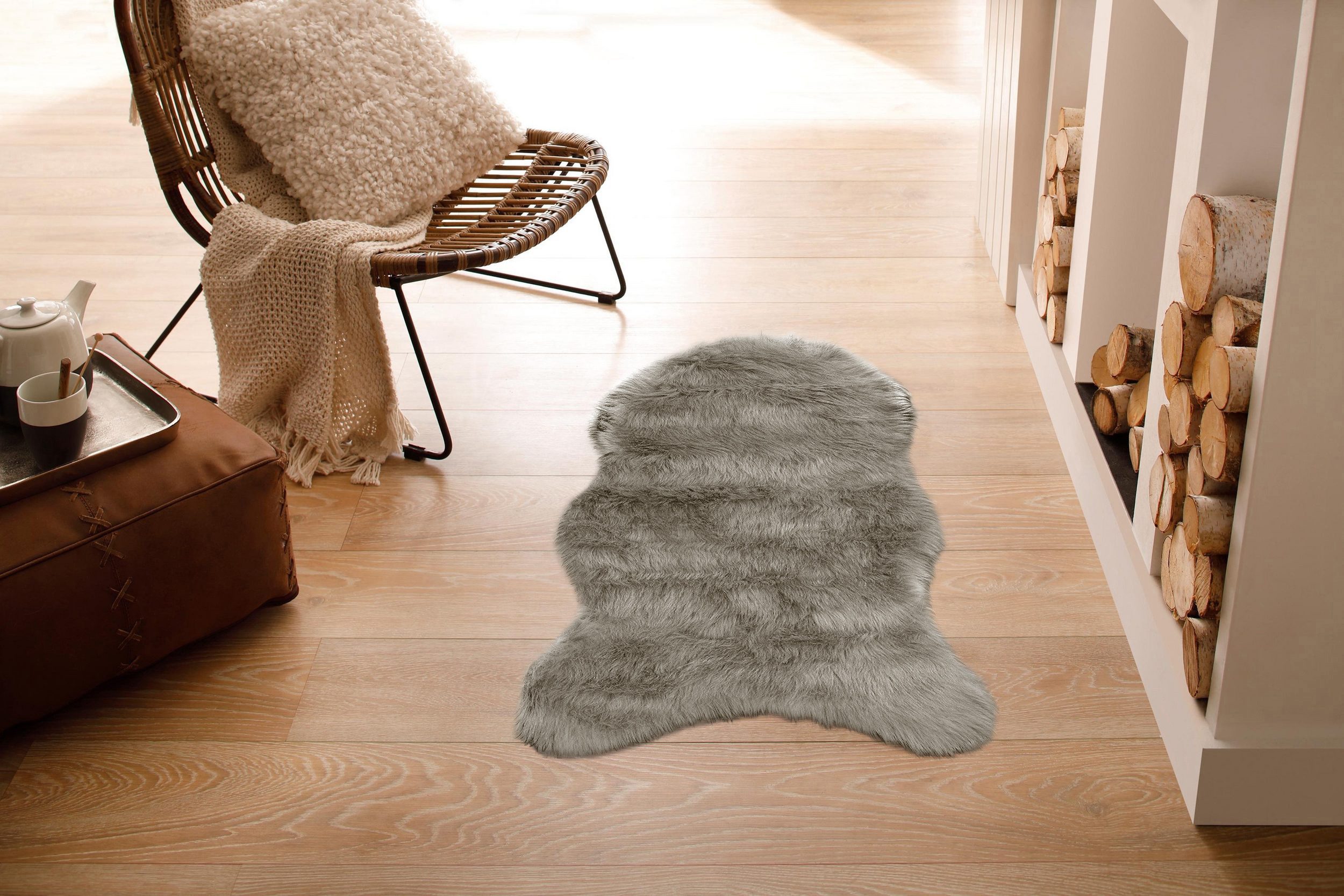 my home Hoogpolig vloerkleed Valeria schapenvacht tapijt knuffelig Imitatiebont, vachtmodel, zachte vloerkleden, slaapkamer, woonkamer