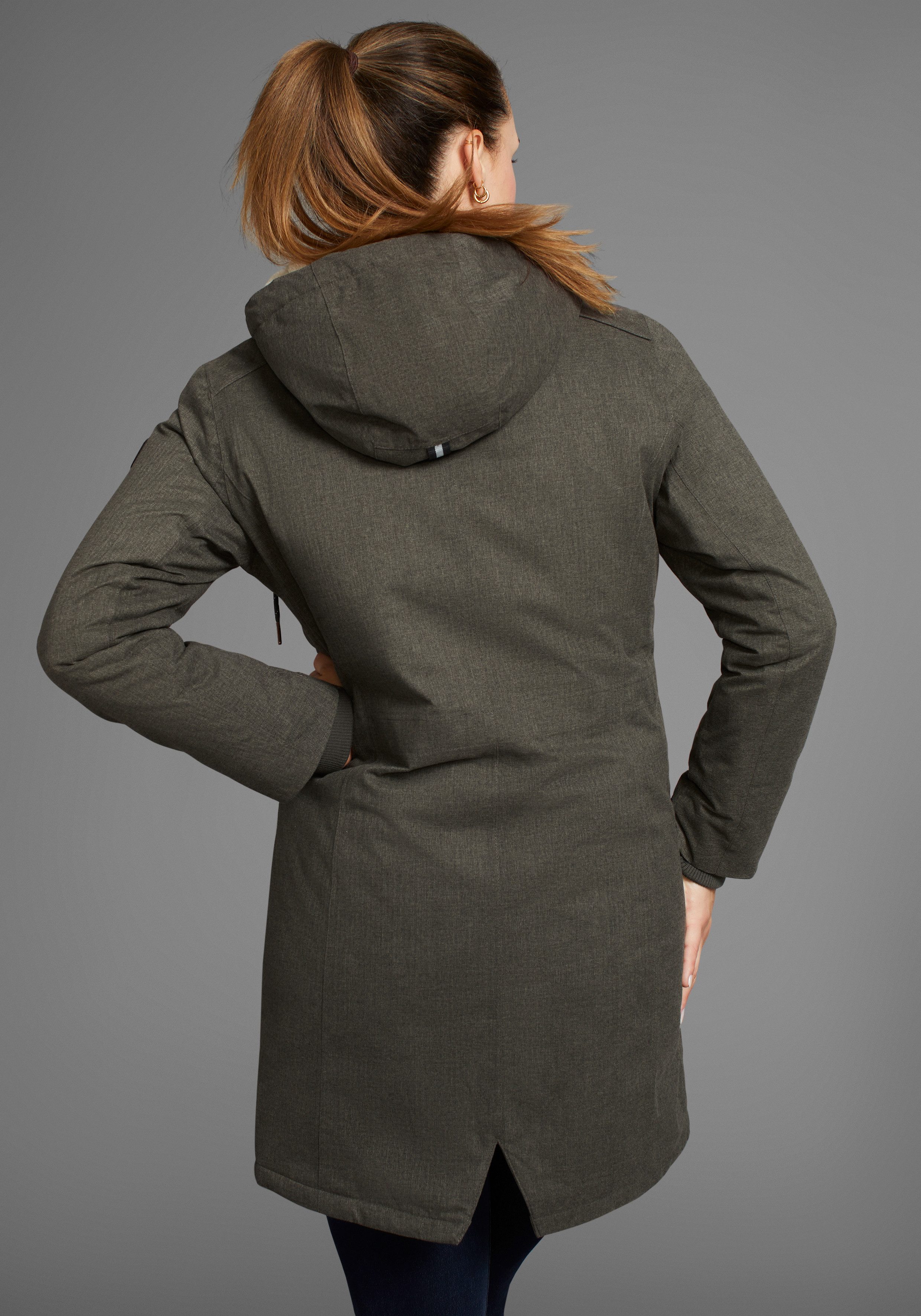 Polarino Outdoorjack ademend materiaal waterdicht winddicht met capuchon