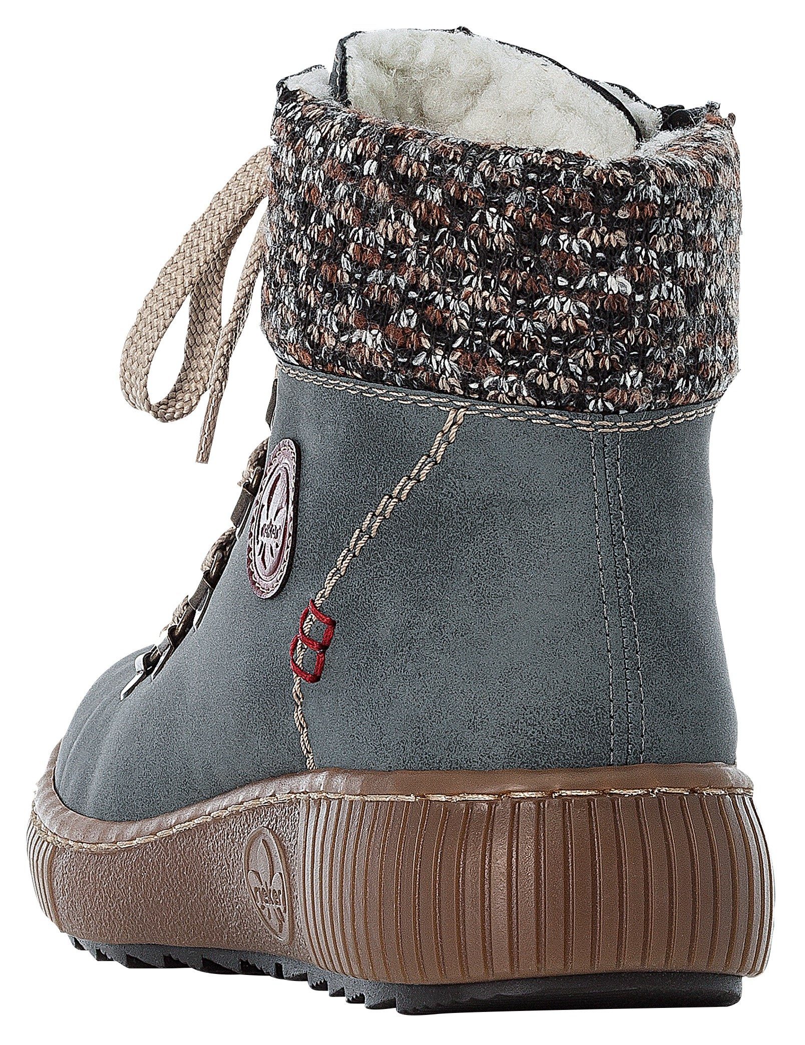 Rieker Winterlaarzen winterenkellaars, veterschoenen, outdoorlaarzen met warmvoering