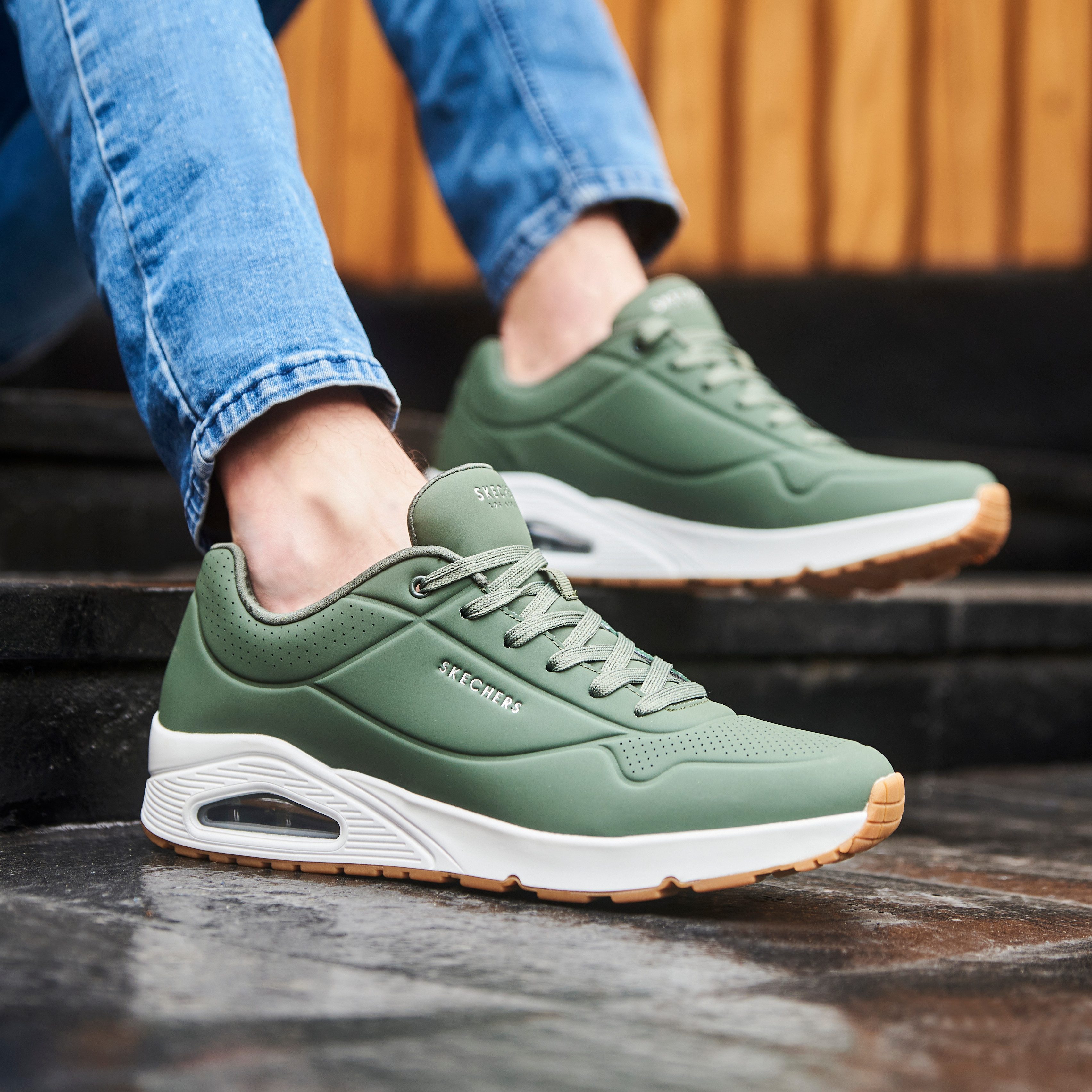 Skechers Sneakers Uno - Stand on Air Vrijetijdsschoen, lage schoen, veterschoen met air-cooled memory foam