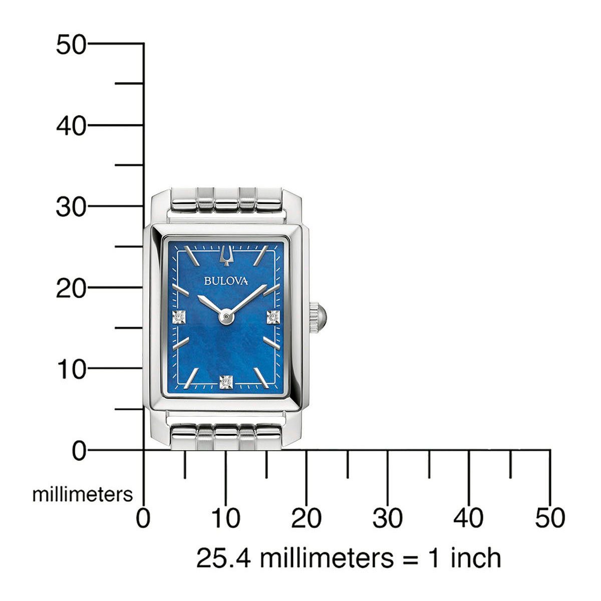 Bulova Kwartshorloge 97P166 Polshorloge, dameshorloge, roestvrijstalen armband, met diamanten