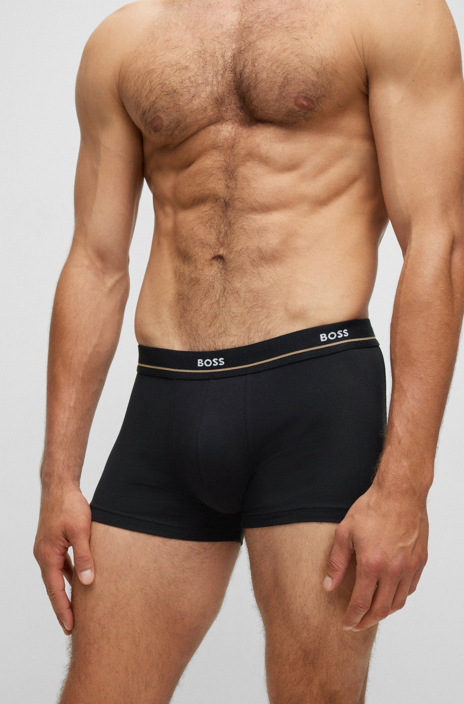 BOSS Trunk 5P Essential met modieuze, gedeeltelijk contrasterende boss logo-elastische tailleband (5 stuks, Set van 5)