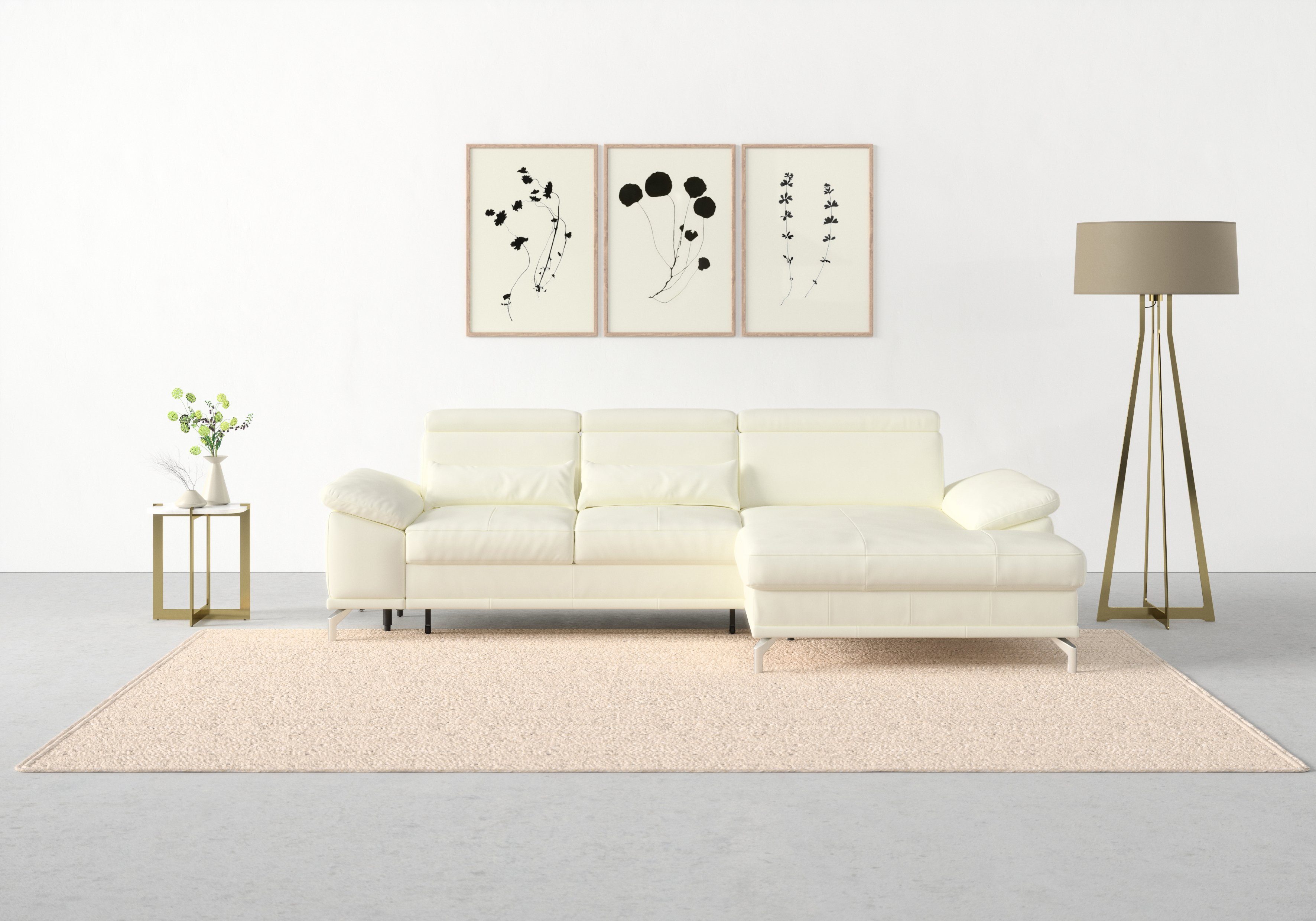 sit&more Hoekbank Cabrio L-vorm, met zitdiepteverstelling, arm- en hoofdsteunverstelling