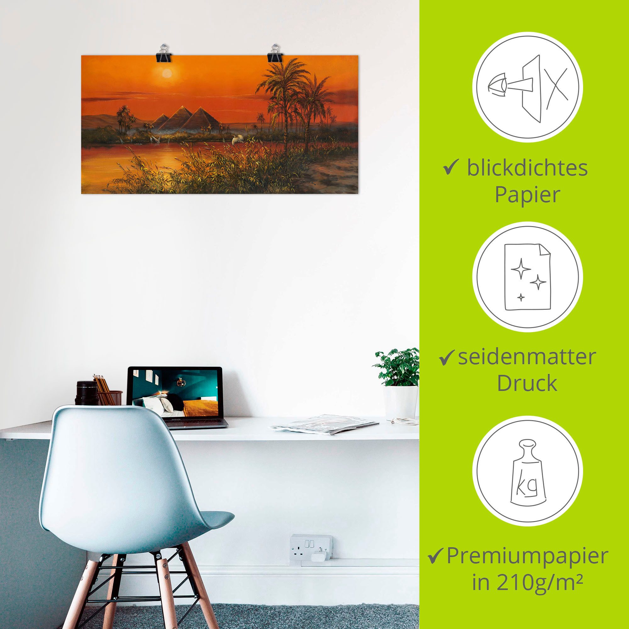 Artland Artprint Piramiden als artprint van aluminium, artprint op linnen, muursticker of poster in verschillende maten