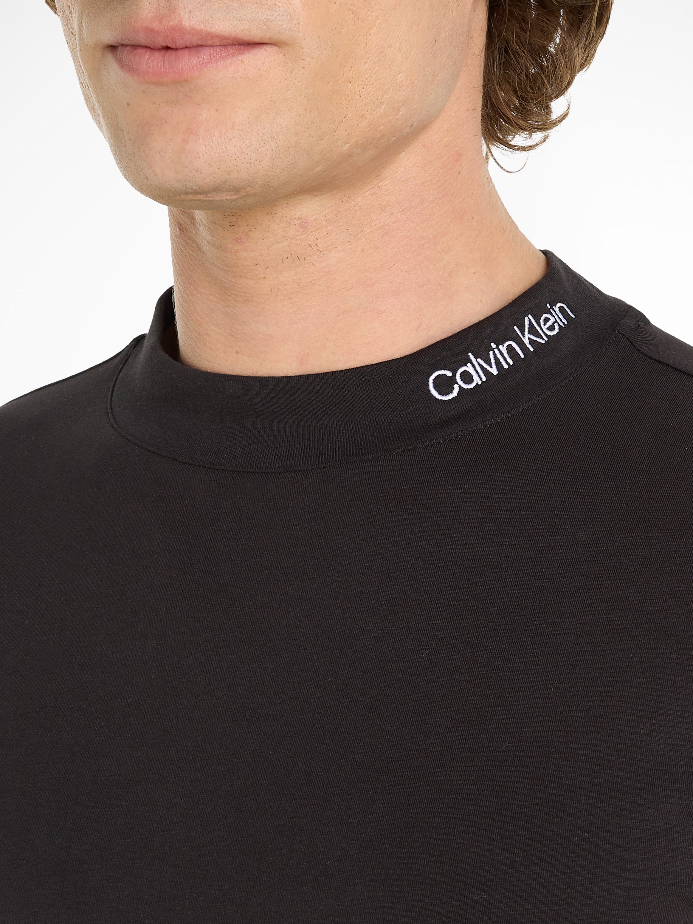 Calvin Klein Shirt met lange mouwen LOGO MOCK NECK LS T-SHIRT