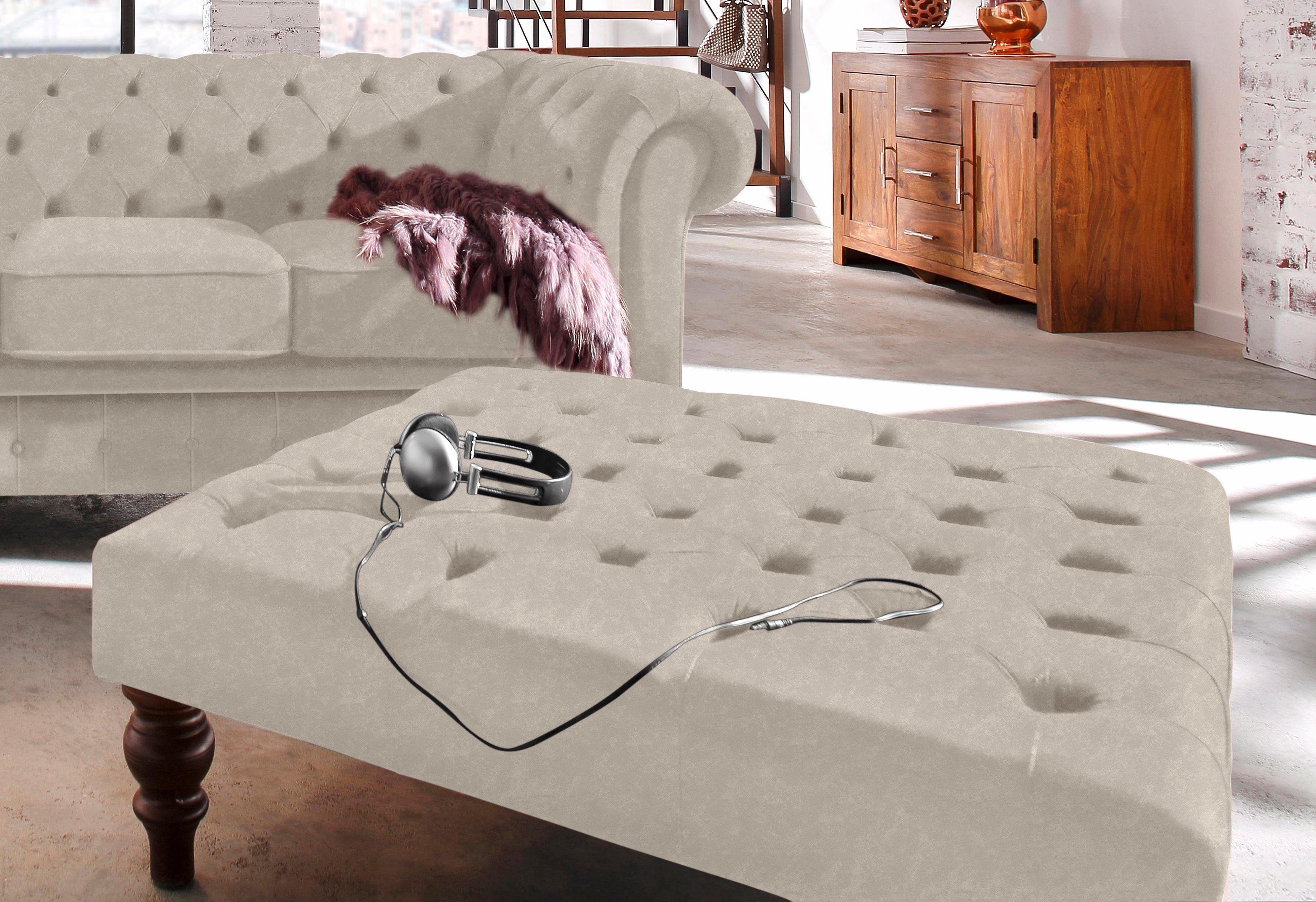 Home affaire Hocker CHESTERFIELD met knoopsluiting, ook in leer