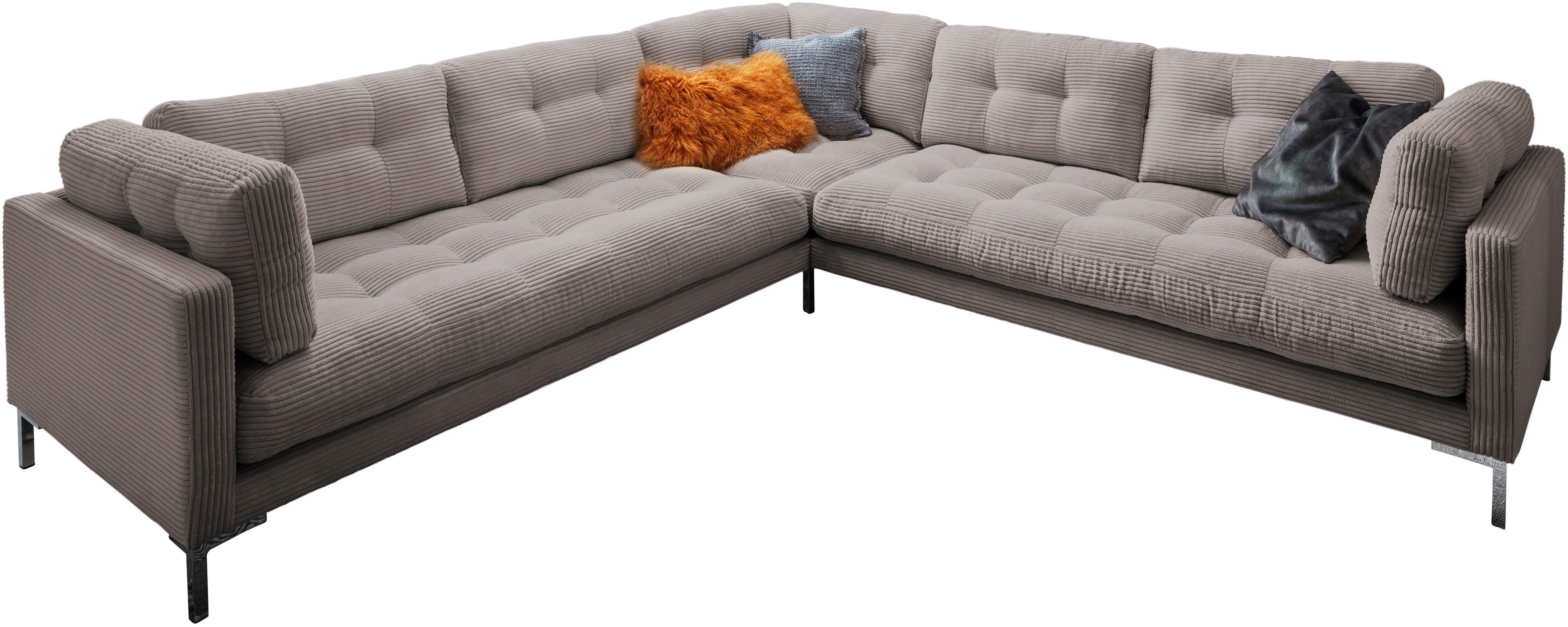Trends by HG Zithoek Landau U-vorm in cordstof met metalen voet