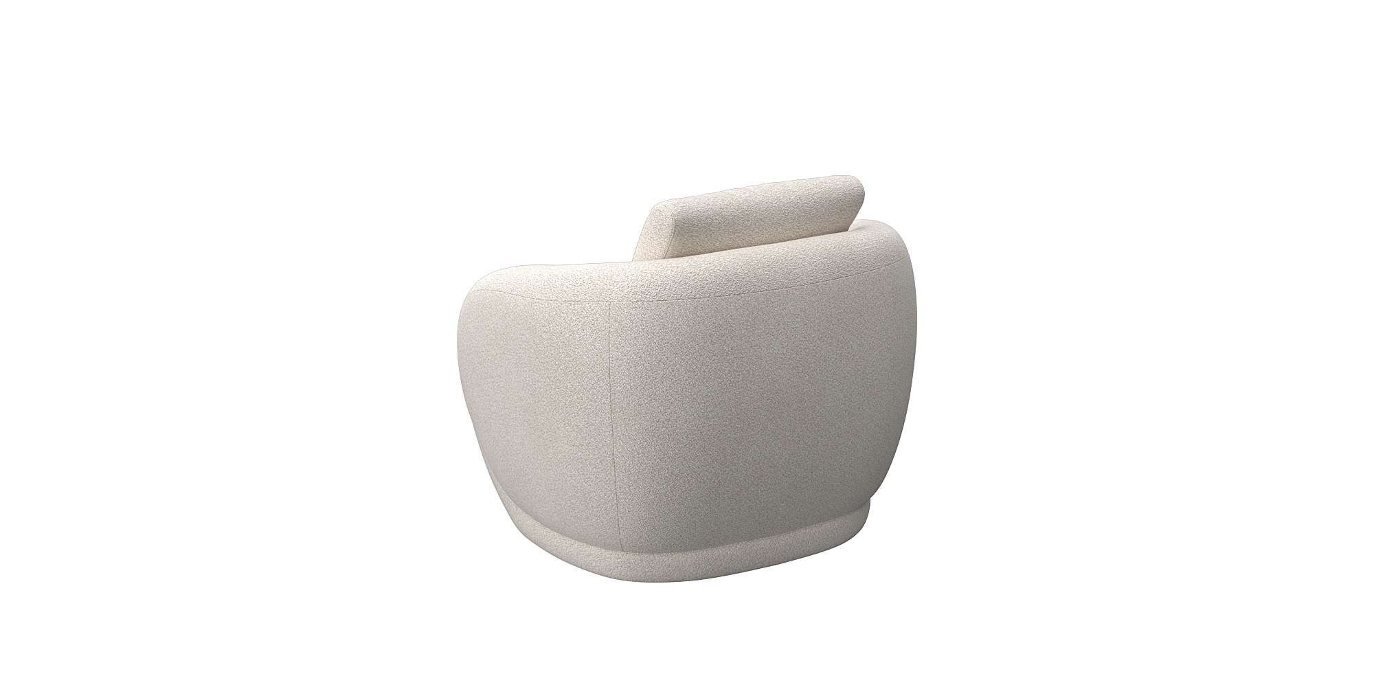 FLEXLUX Fauteuil Torino, rond, draaibaar, eenpersoonsbank, fauteuil, Modern, organisch fauteuilontwerp, koudschuim, golfvering