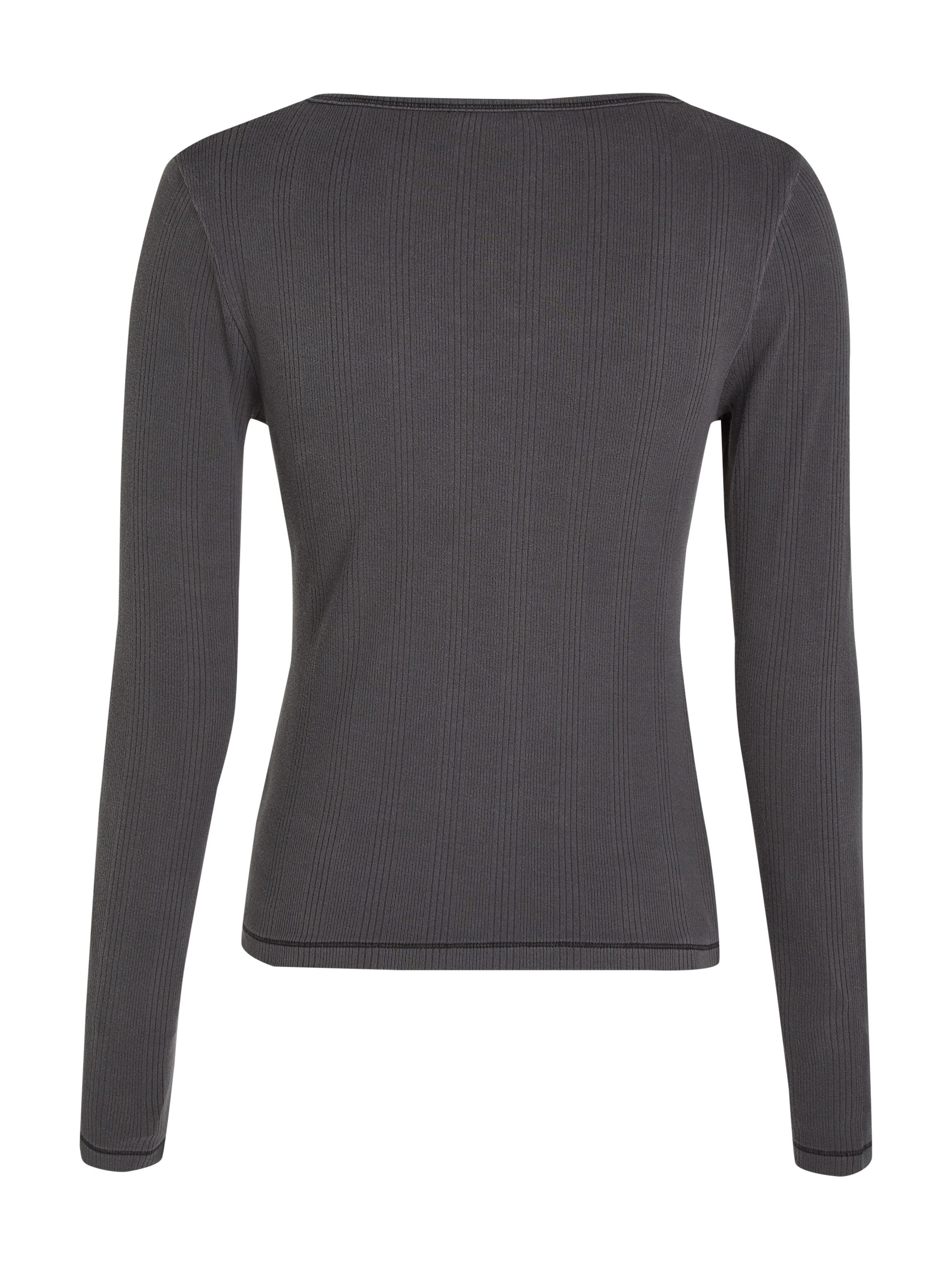 TOMMY JEANS Shirt met lange mouwen TJW SLIM NECKLINE DETAIL GMD LS