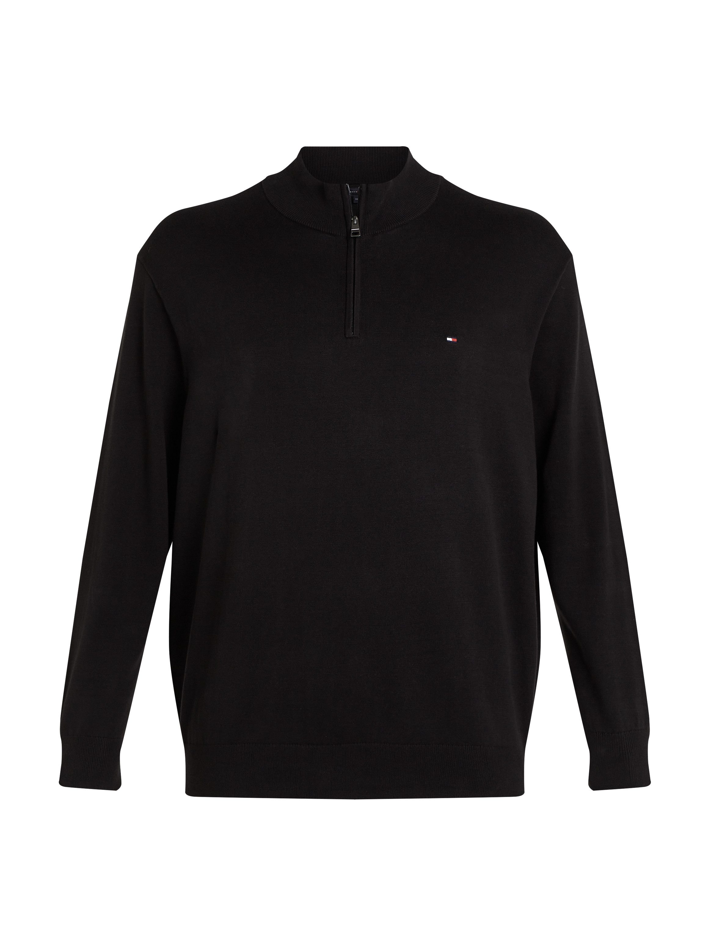 Tommy Hilfiger Trui met staande kraag BT-ESSENTIAL COTTON ZIP MOCK-B