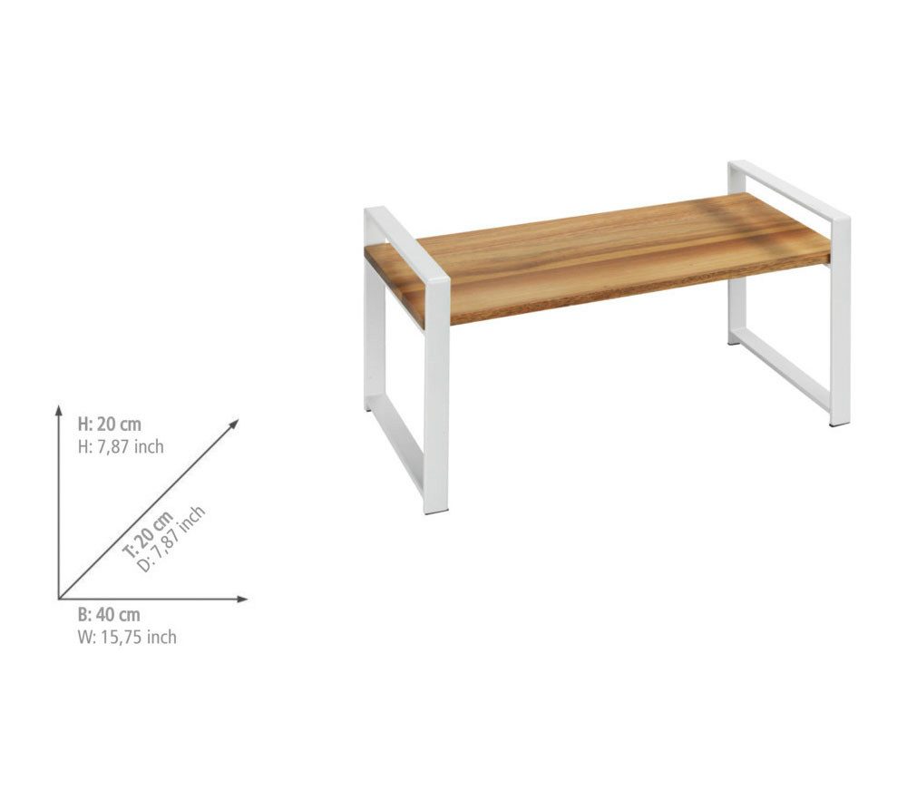 WENKO Keukenrek Modell Louisa met acaciahouten plank, staande plank voor het werkblad