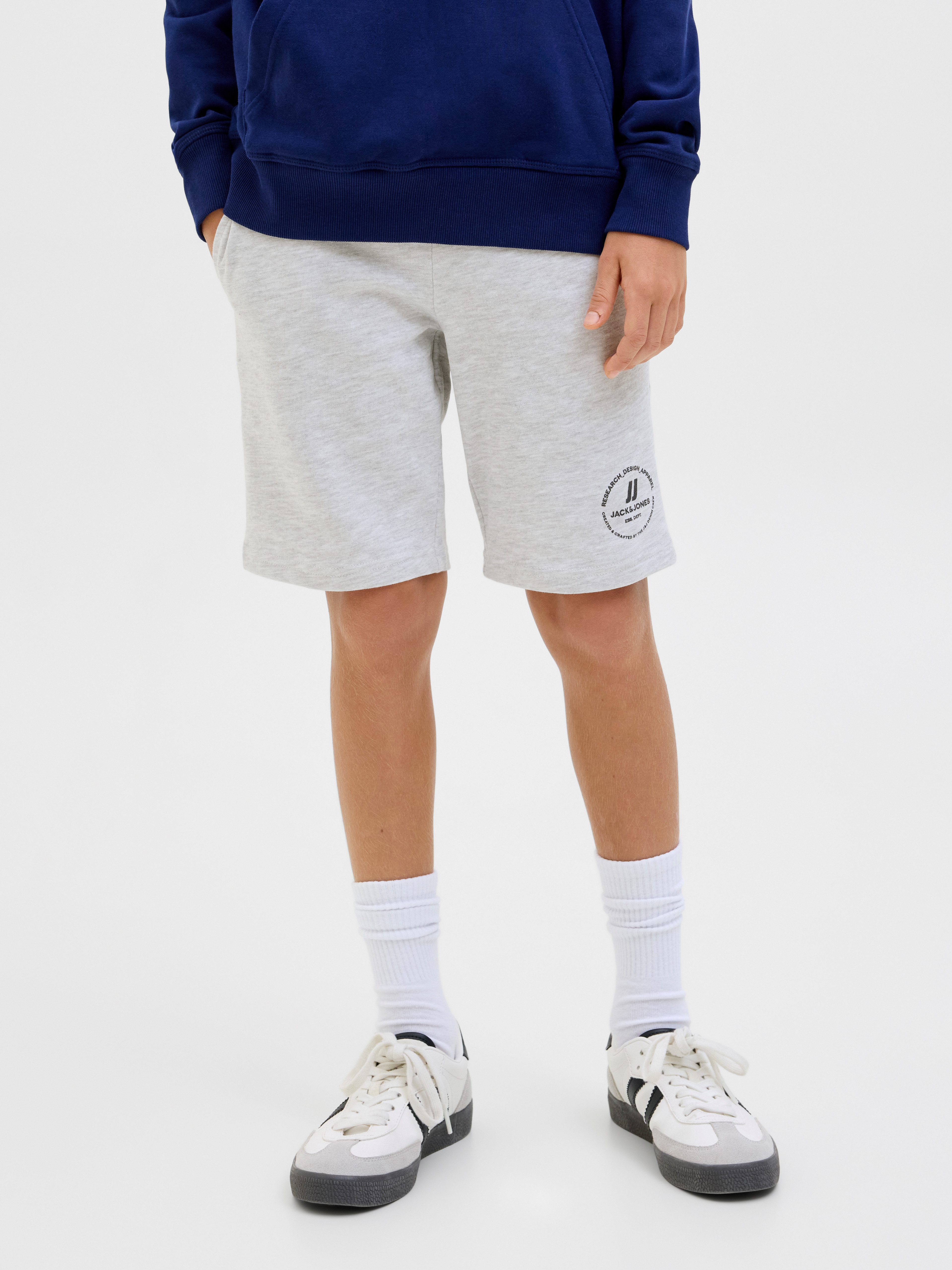 Jack & Jones Junior Short JPSTSWIFT SWEAT SHORTS AUT SN JNR heren bermuda broeken maat 128 wit