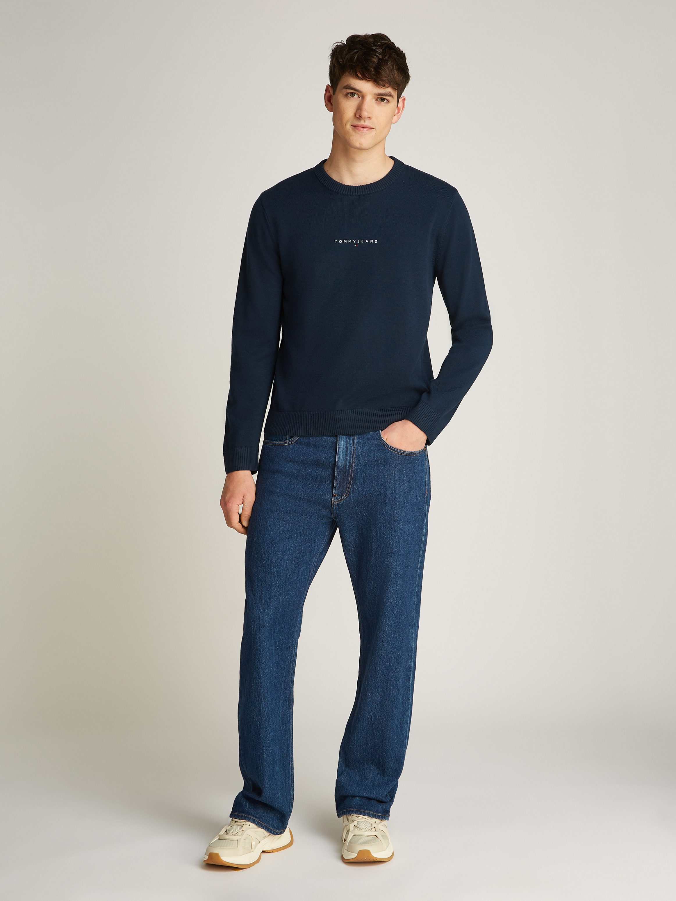 TOMMY JEANS Gebreide trui TJM LINEAR SMALL CHEST SWEATER