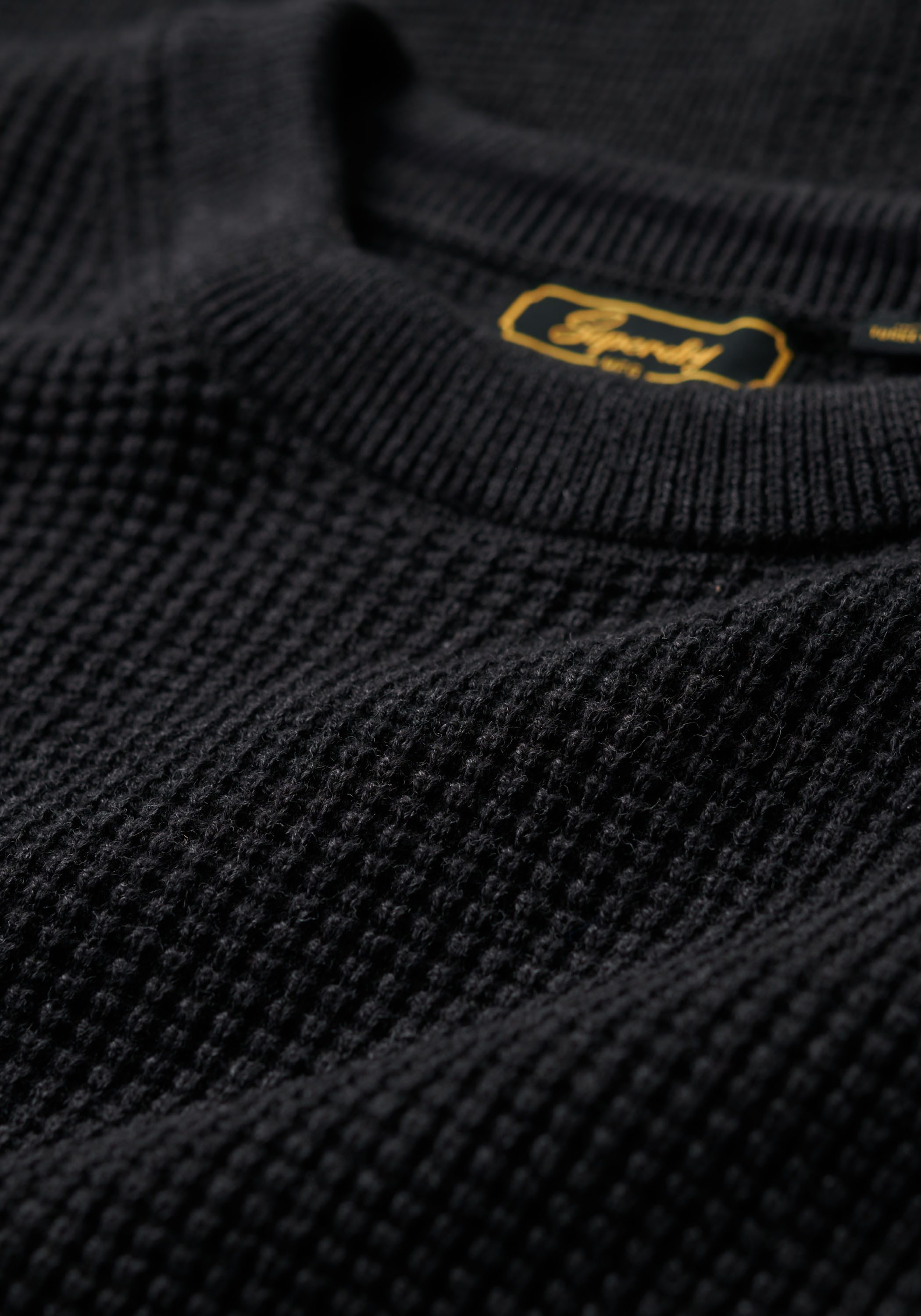 Superdry Gebreide trui TEXTURED CREW KNIT JUMPER met gestructureerd wafelbreipatroon