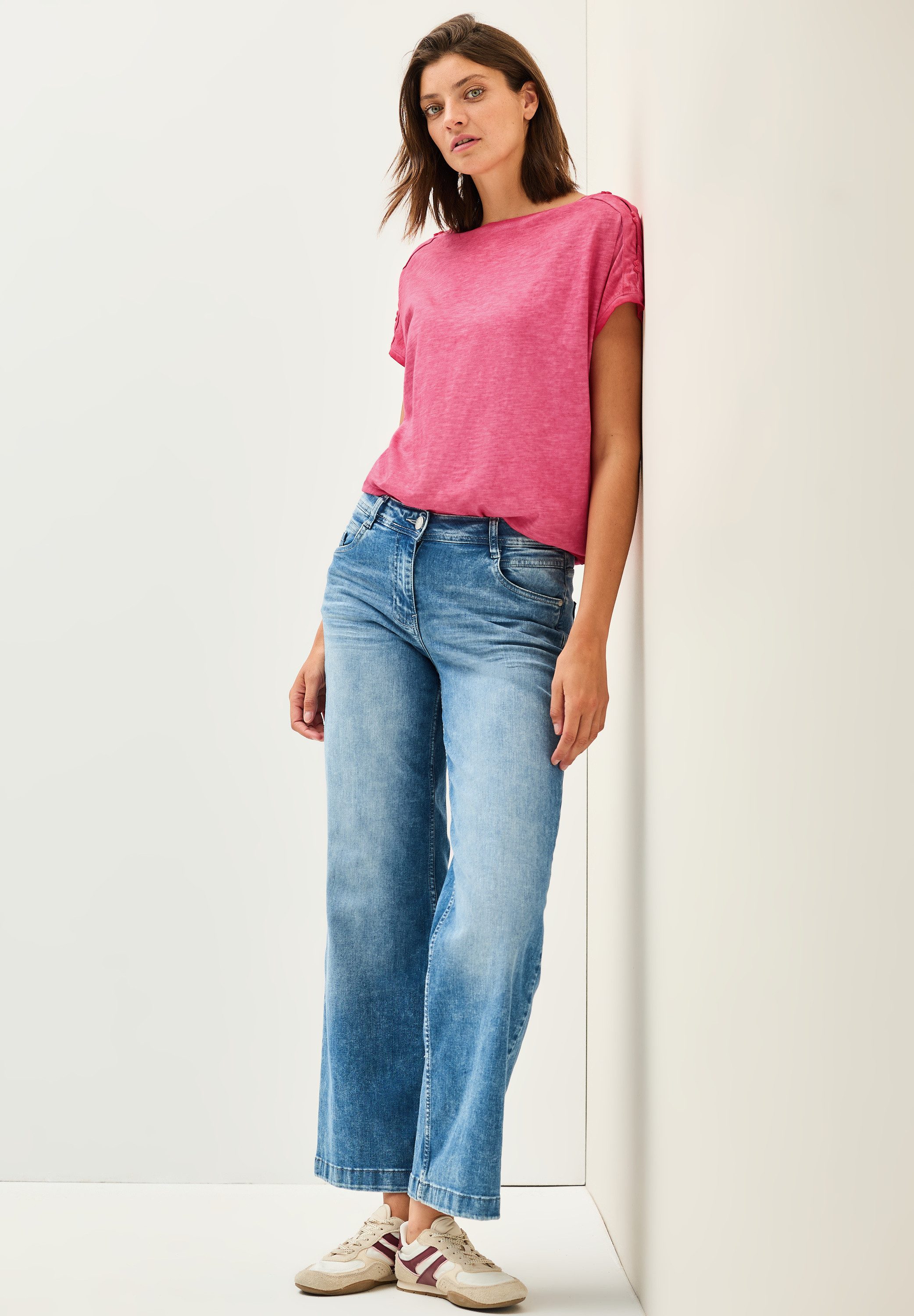 Cecil T-shirt met knoopdetail