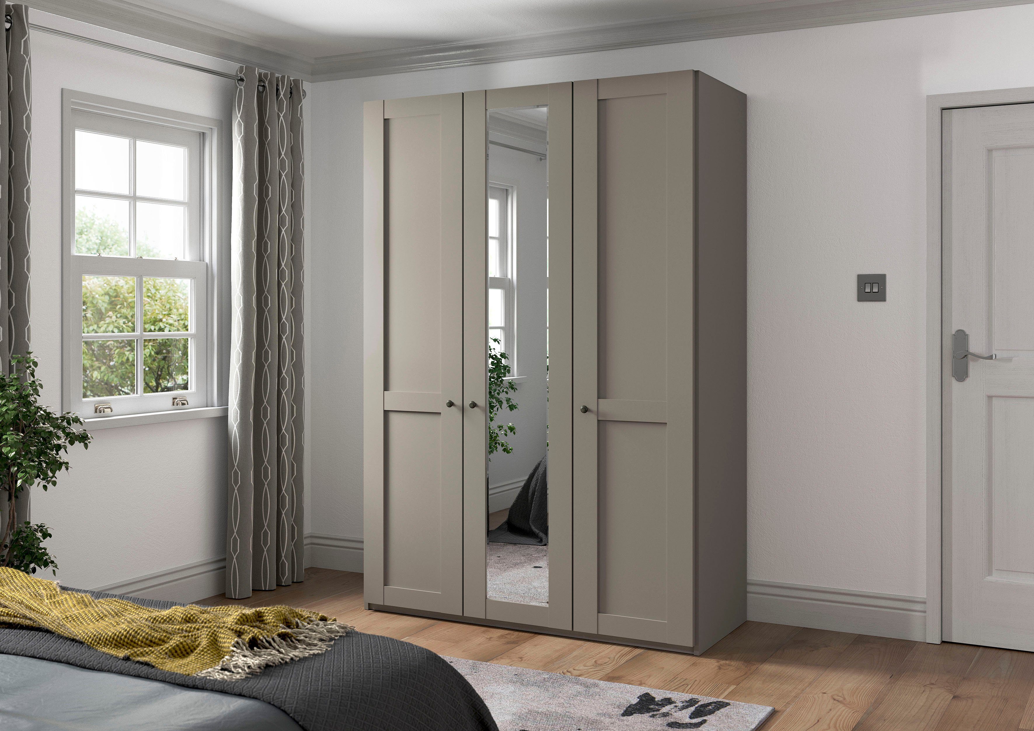 WIEMANN Draaideurkast Göteborg, met 95° openingshoek, made in Germany inclusief spiegel en deurdemper, moderne landelijke stijl