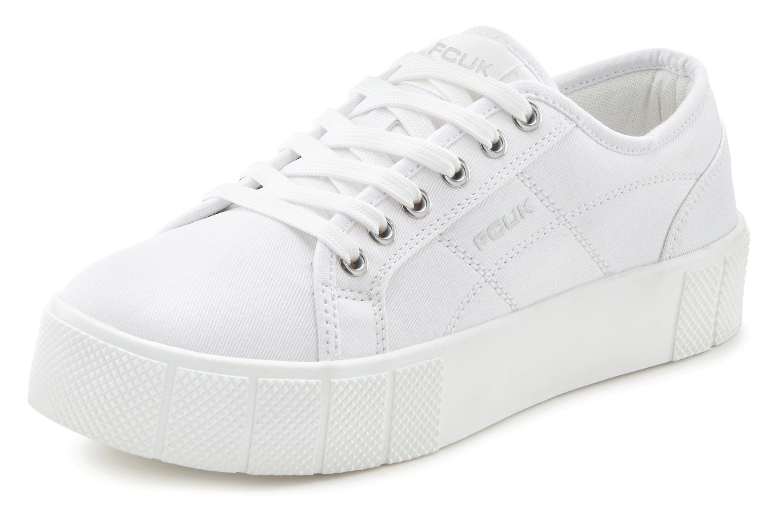 FCUK Sneakers Vrijetijdsschoen, lage schoen met plateaus zool VEGAN
