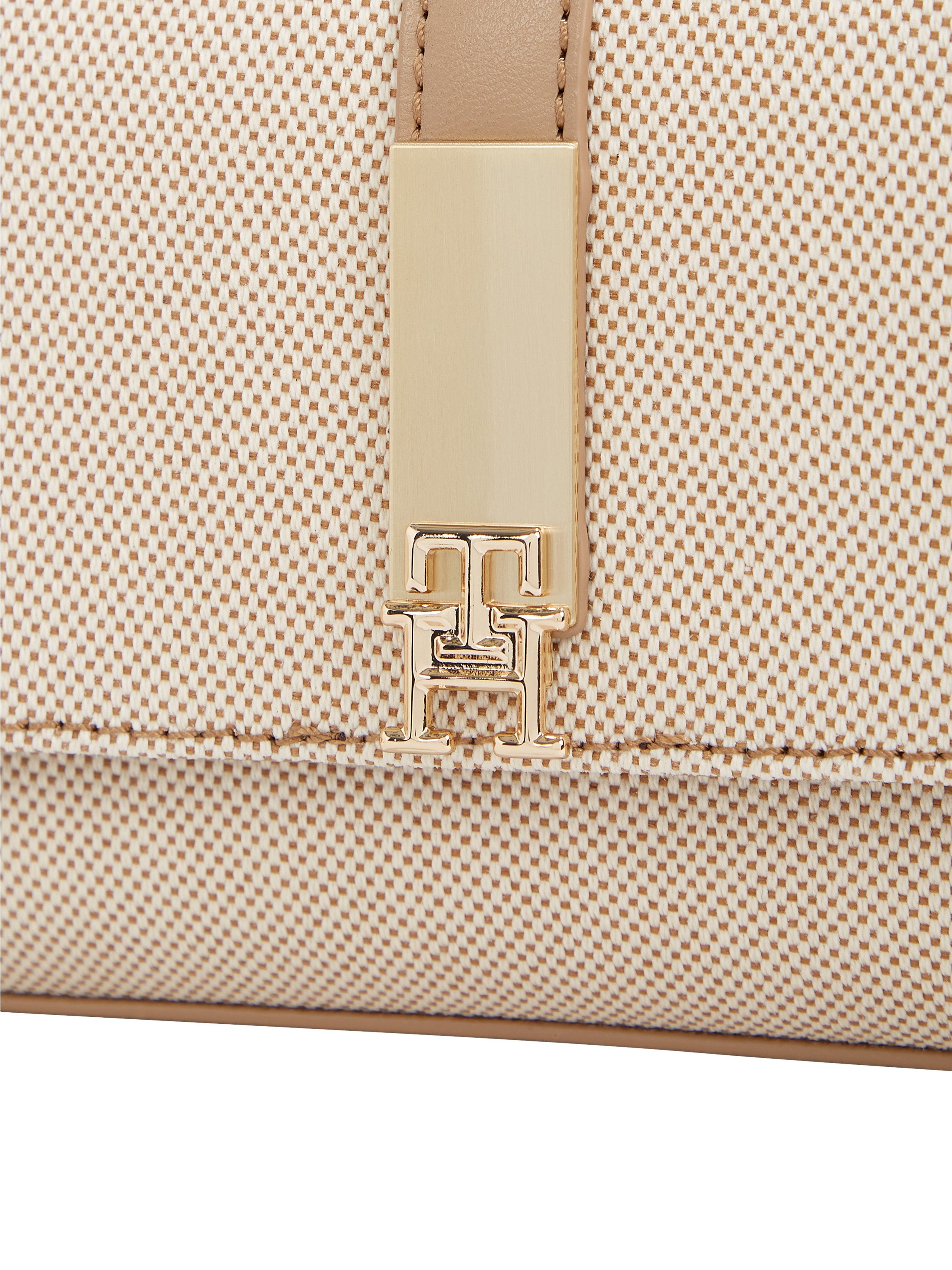 Tommy Hilfiger Schoudertas TH HERITAGE MINI CROSSVER CANVAS , avondtas, minibag met elegante kettinghandvat