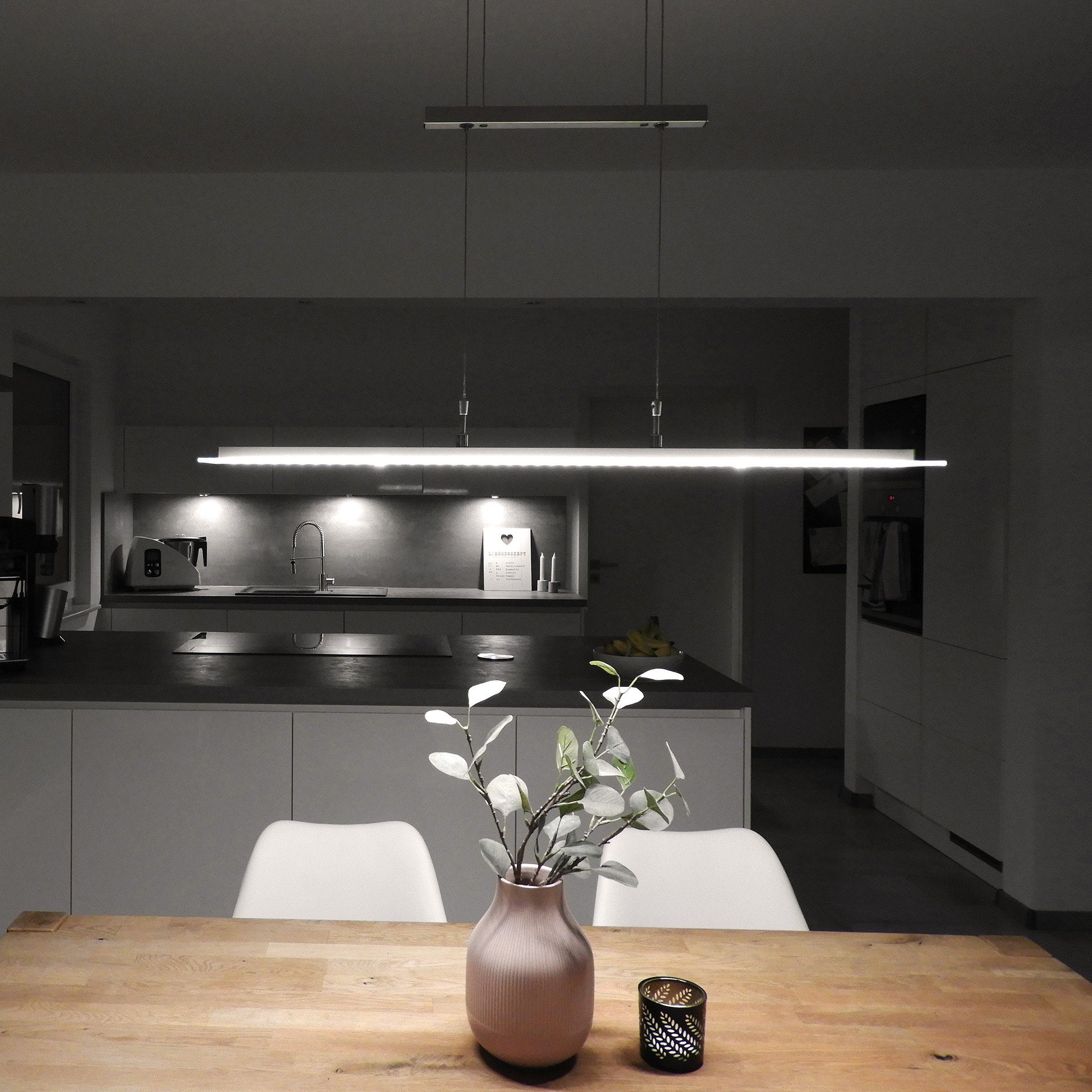 B.K.Licht Led-hanglamp Hanglamp, LED, dimbaar, incl. 20W 1600lm 3000K, hoogte verstelbaar