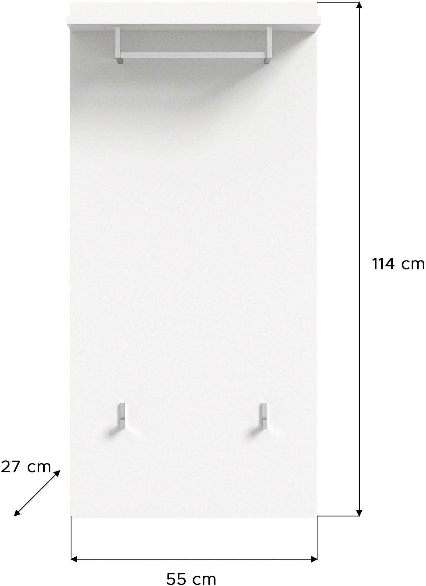 INOSIGN Halmeubelset Valge, Breedte 165 cm, 4-delig Set, bestaande uit: Highboard, garderobespiegel, zitbank en garderobepaneel (4-delig)