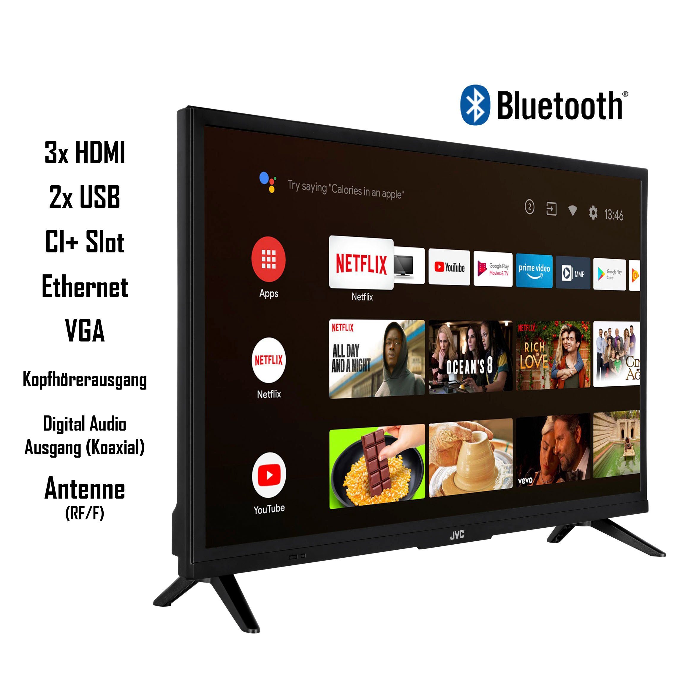 JVC LCD-led-TV LT-24VAH3255, 60 cm / 24", HD ready, Android TV - Smart TV