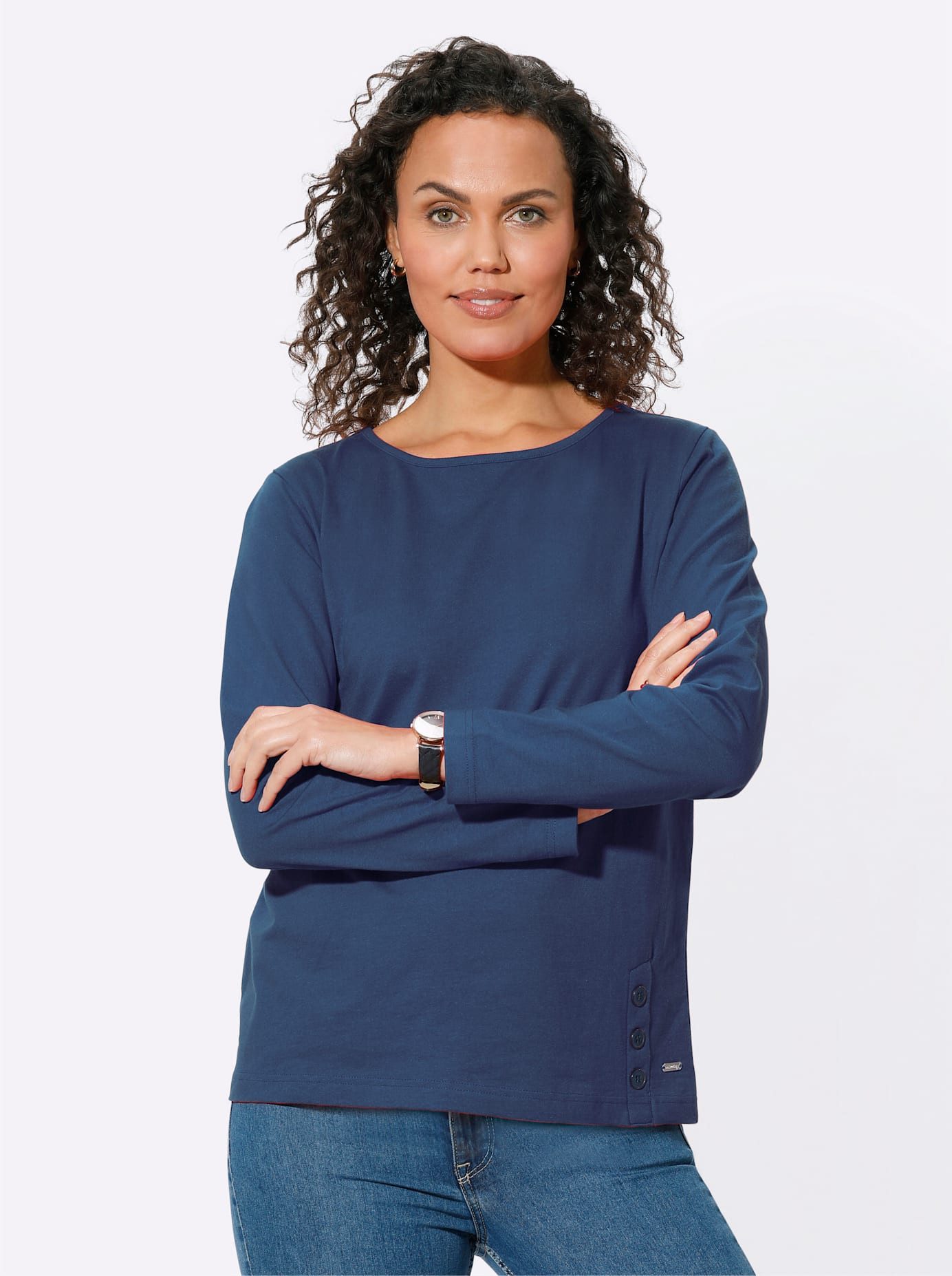 Casual Looks Shirt met ronde hals (1-delig)