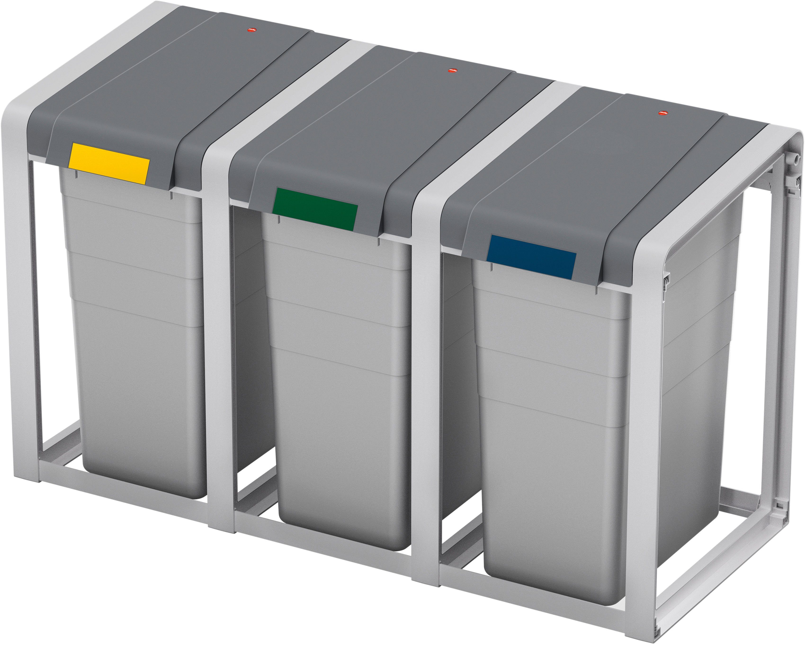 Hailo Afvalscheidsysteem ProfiLine Öko XL 38 liter, grijs, kunststof binnenemmer (1 stuk)