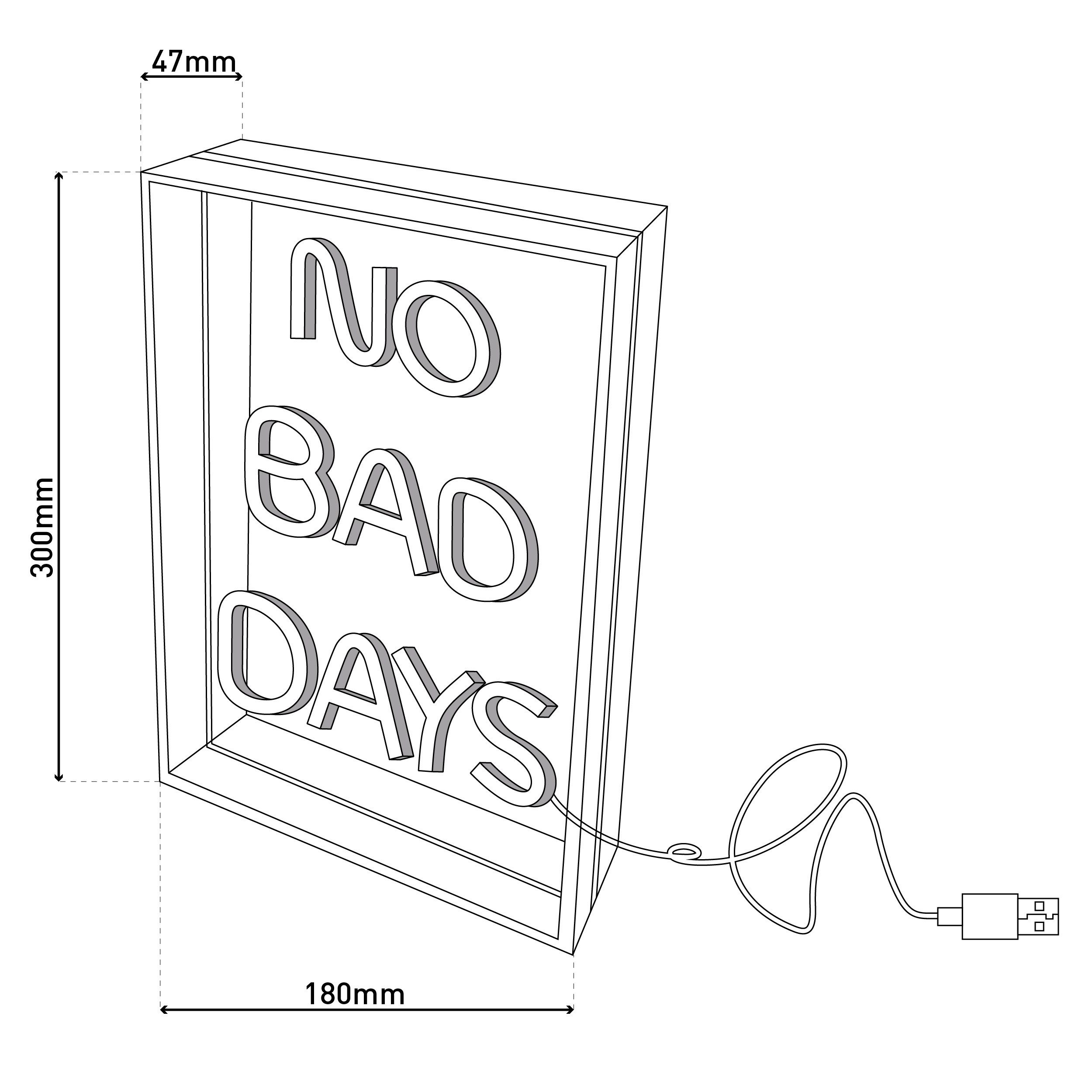näve Led-decoratieve verlichting NO BAD DAYS (1 stuk)