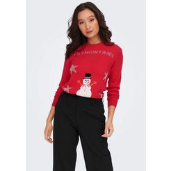 only kersttrui onlxmas happy l-s pullover box knt rood