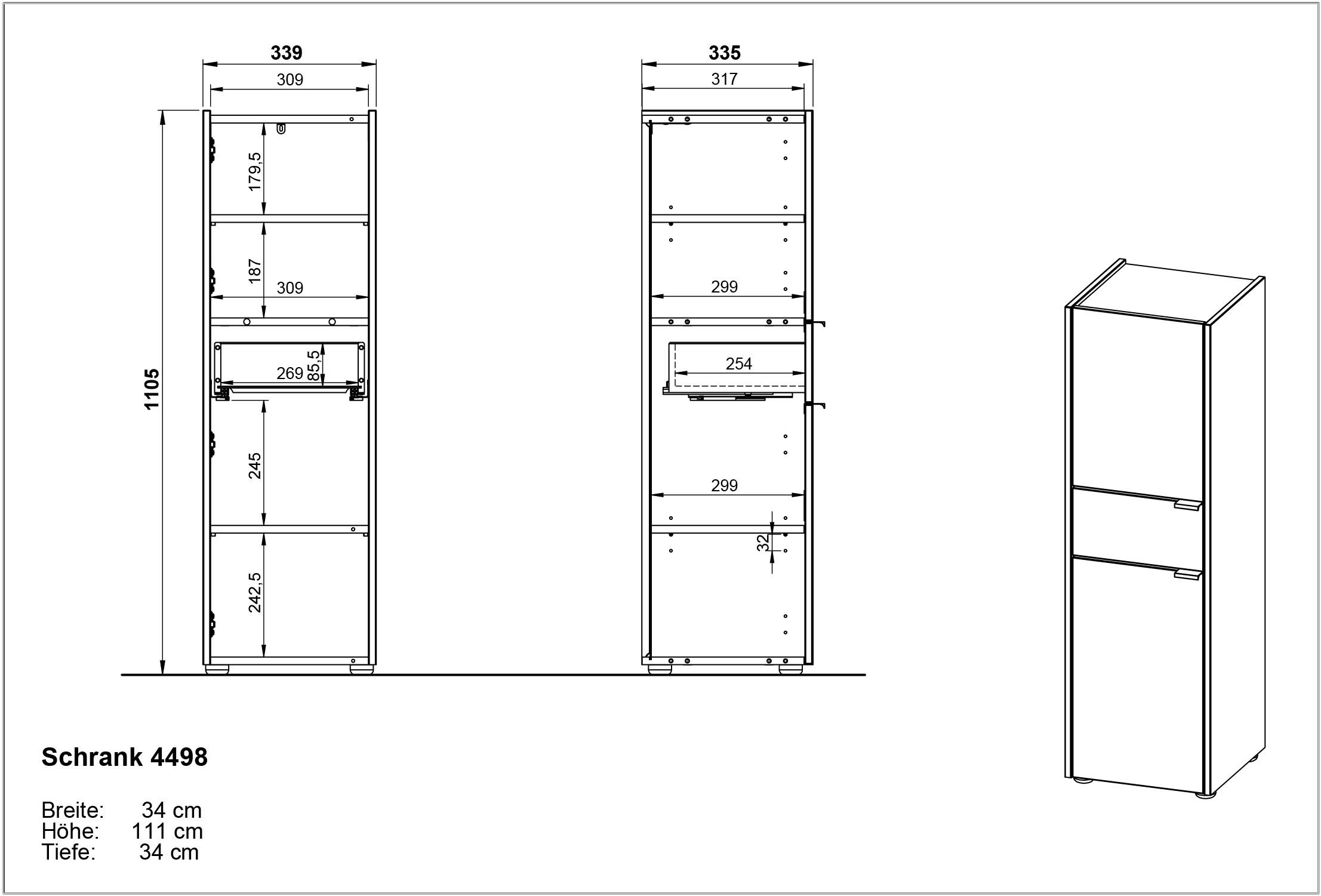GERMANIA Halfhoge kast Ameca Kast met een lade en twee deuren