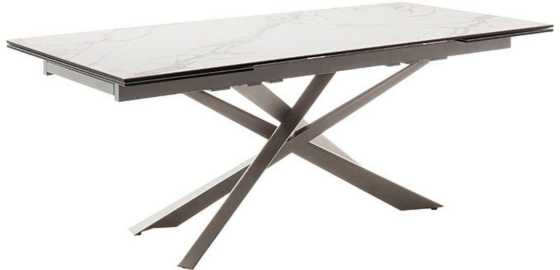 MCA furniture Eettafel TESERO uitschuifbare tafel 200-300 cm Keramiek, roestvrij staal, marmer-look, uittrekbaar, belastbaar tot 100 kg, 10-12 personen