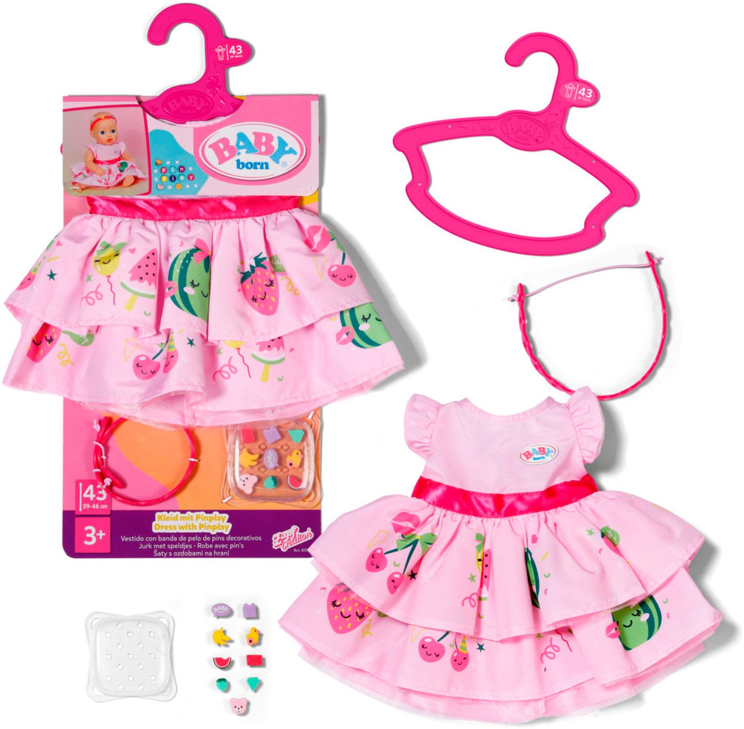 Baby Born Poppenkleding Kleid mit Pinplay 43 cm (set)