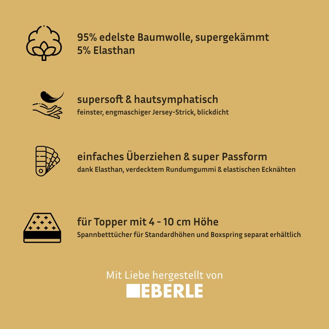 bellana Hoeslaken Jersey-elastaan deluxe in mt. 90x200, 140x200 of 180x200, voor topmatras (1 stuk)