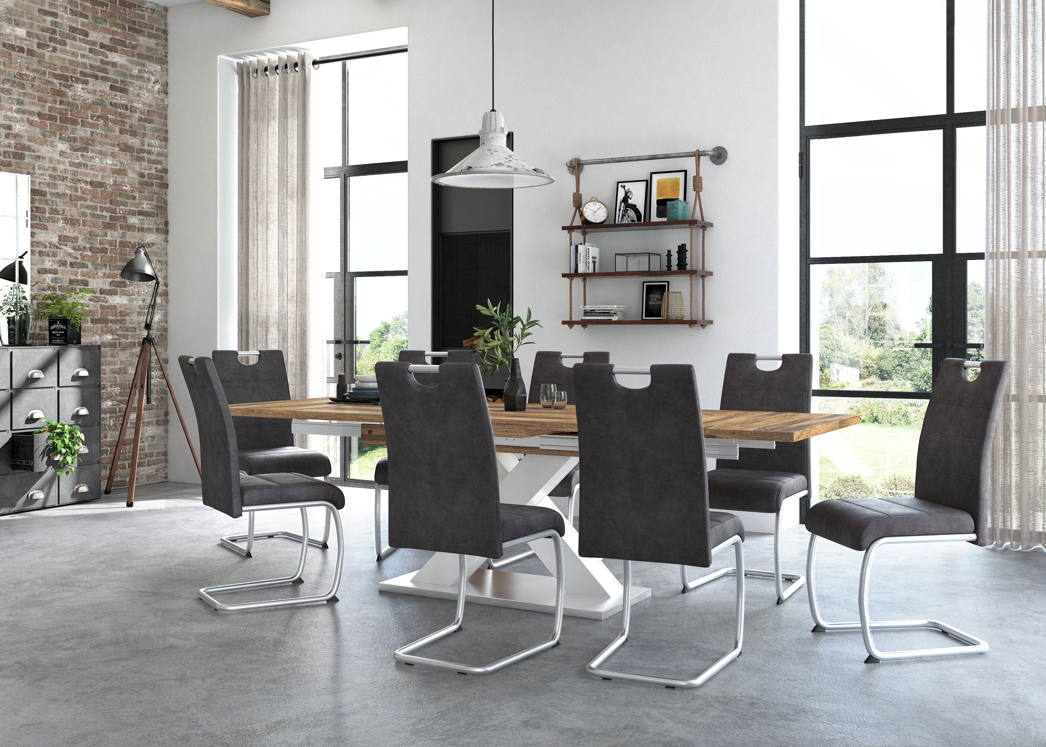 HELA Vrijdragende stoel Flora, eetkamerstoelen Vrijdragende stoel set: 1, 2 of 4 stuks, hoog zitcomfort