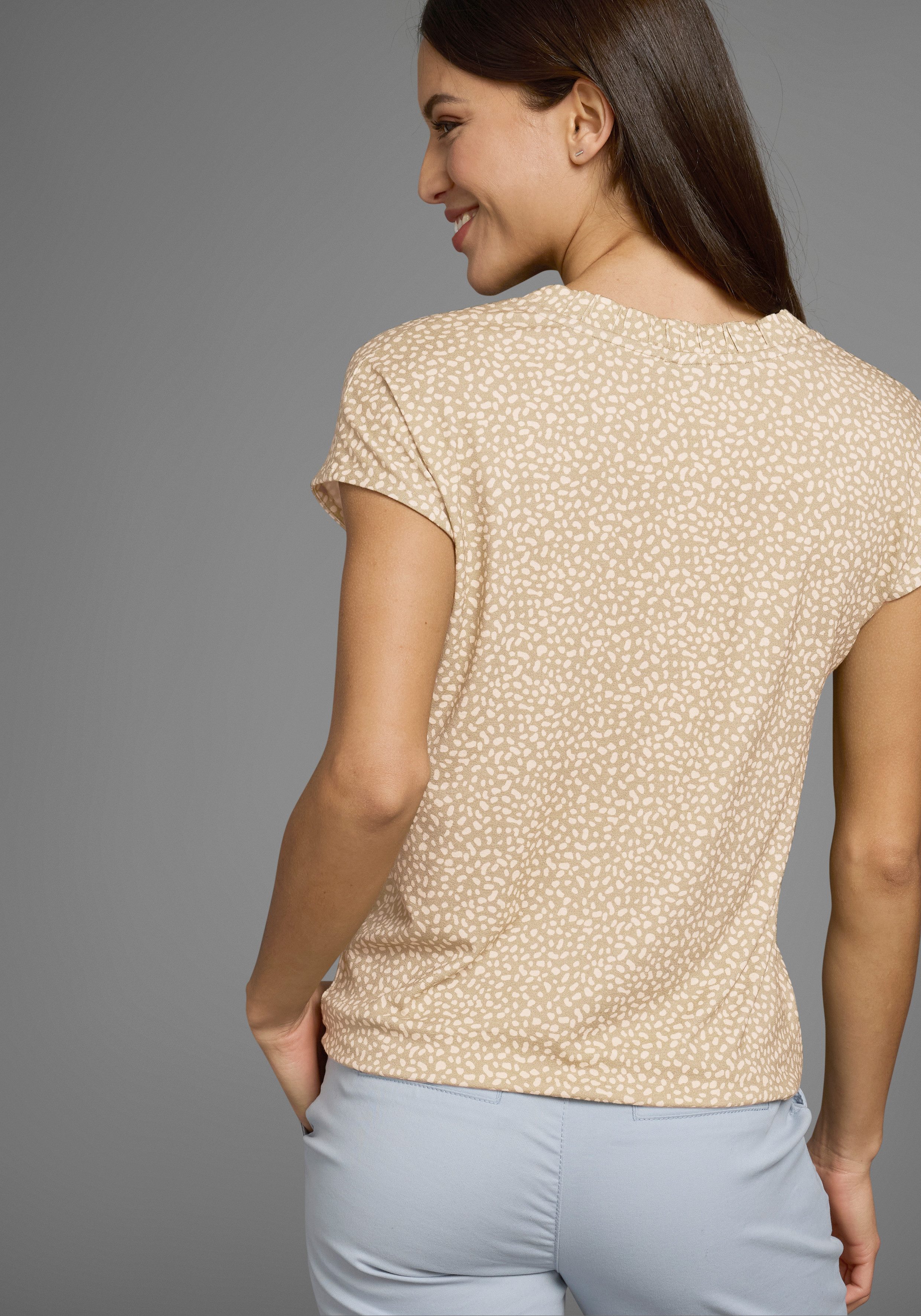 Laura Scott Shirt met print met elastische zoom - nieuwe collectie
