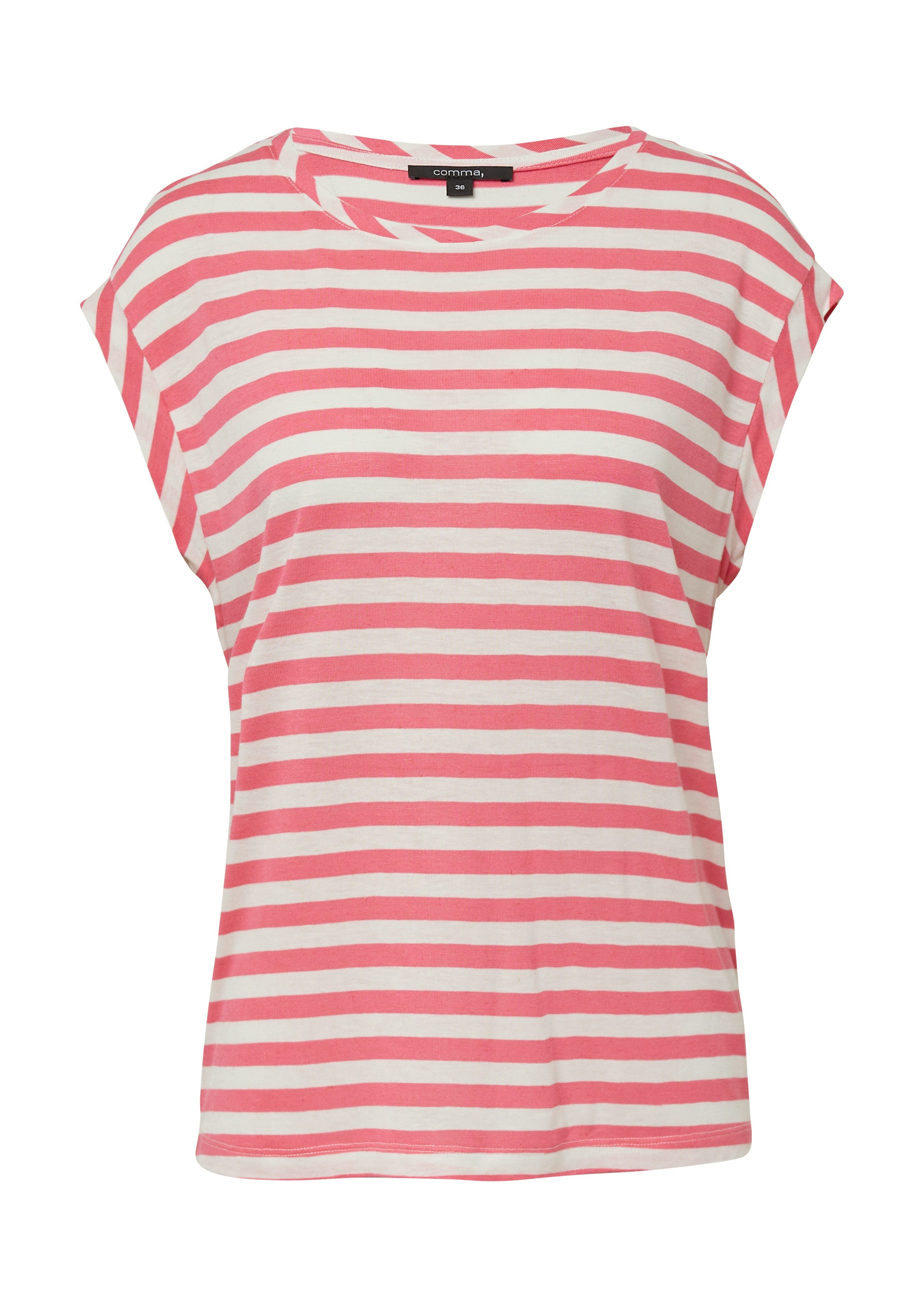 Comma T-shirt met streepmotief