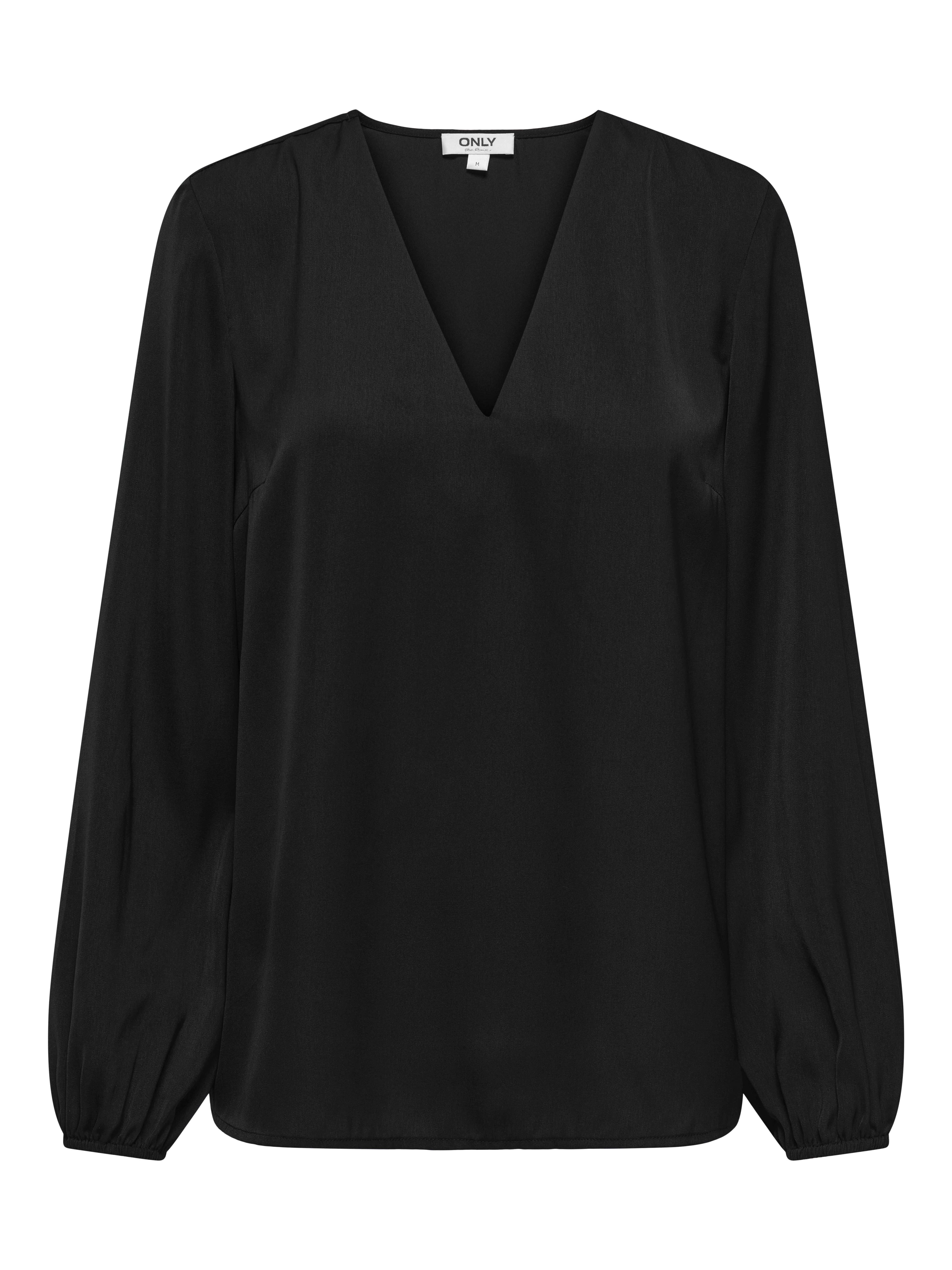 Only Shirt met lange mouwen ONLLUCY LIFE LS V-NECK TOP WVN