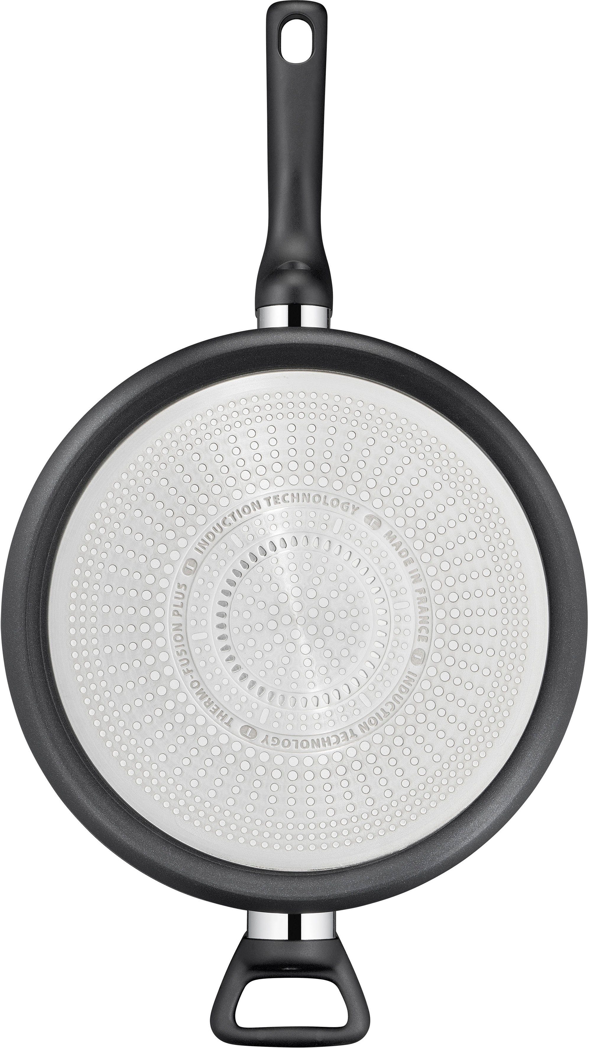 Tefal Hapjespan Hard Titanium Pro Inductiepan, temperatuurindicator, Made In France, glazen deksel, 28 cm