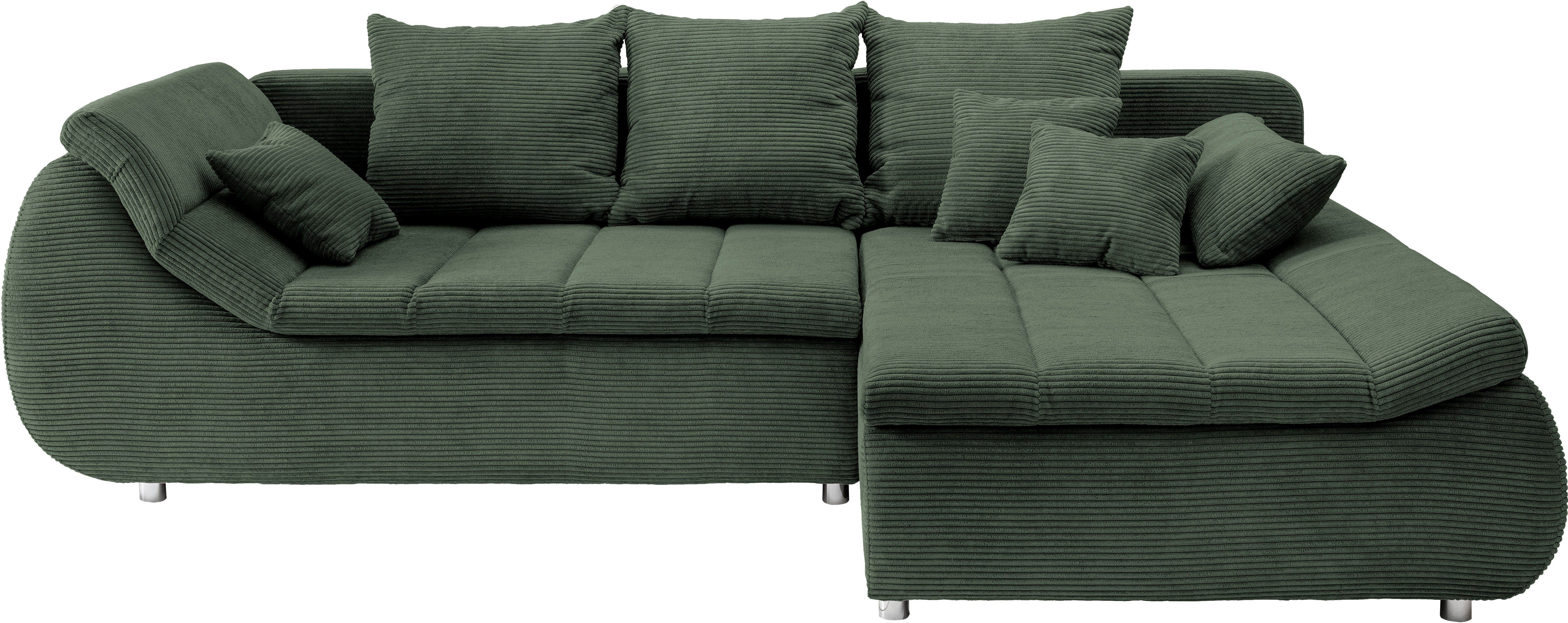 INOSIGN Hoekbank Imola elegant en comfortabel, actuele stiksels in de zitting, L-vorm