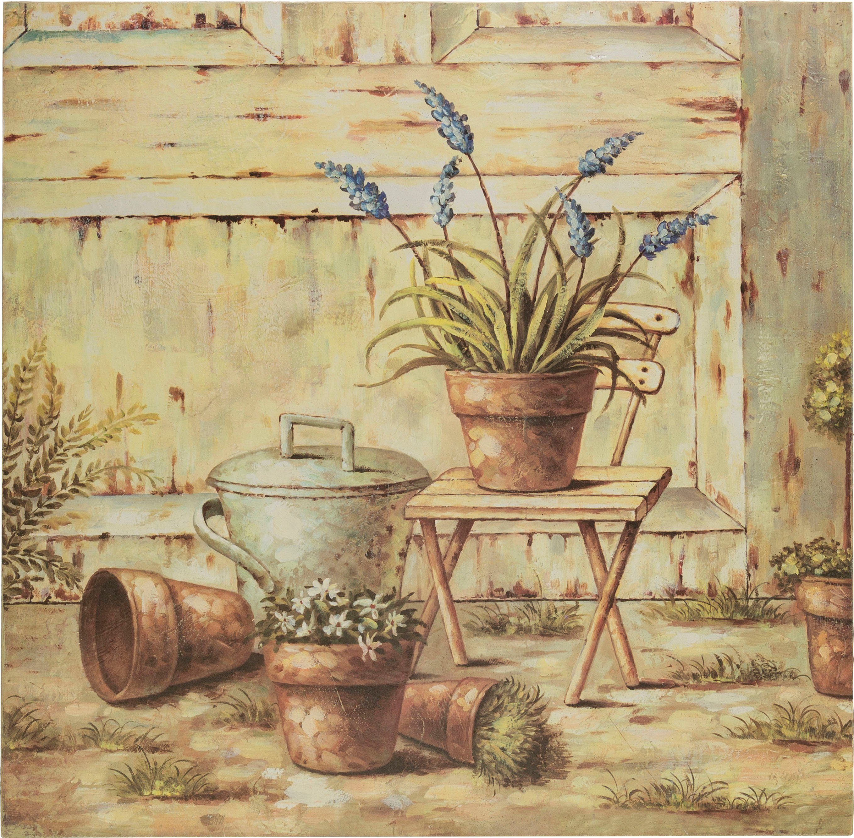 Myflair Möbel & Accessoires Artprint Jolin Wanddecoratie, motief stilleven met bloempotten, 51x51 cm, woonkamer