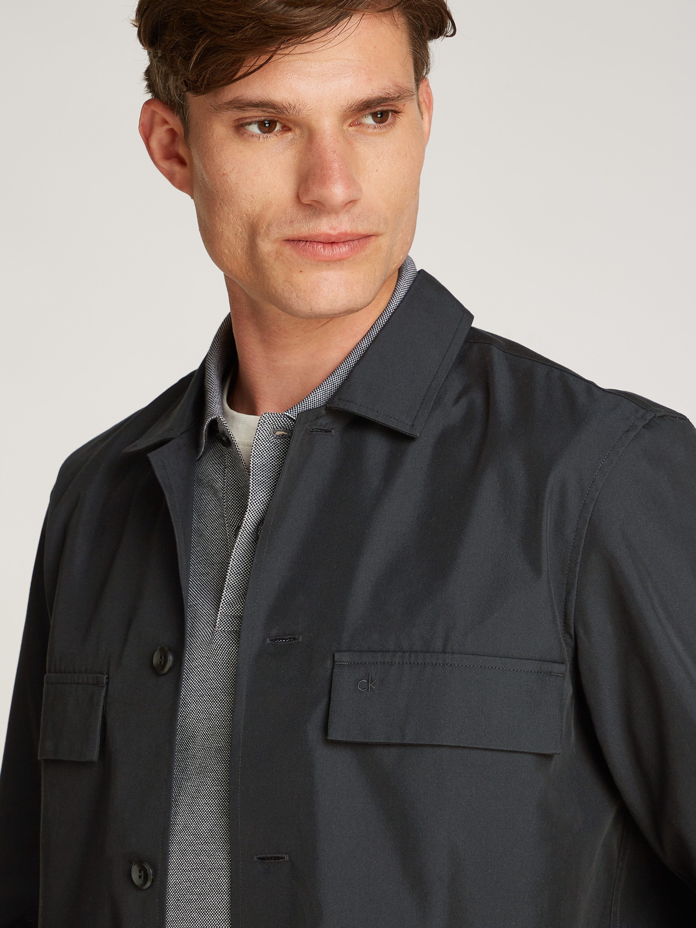 Calvin Klein Overhemd met lange mouwen COTTON BLEND OVERSHIRT