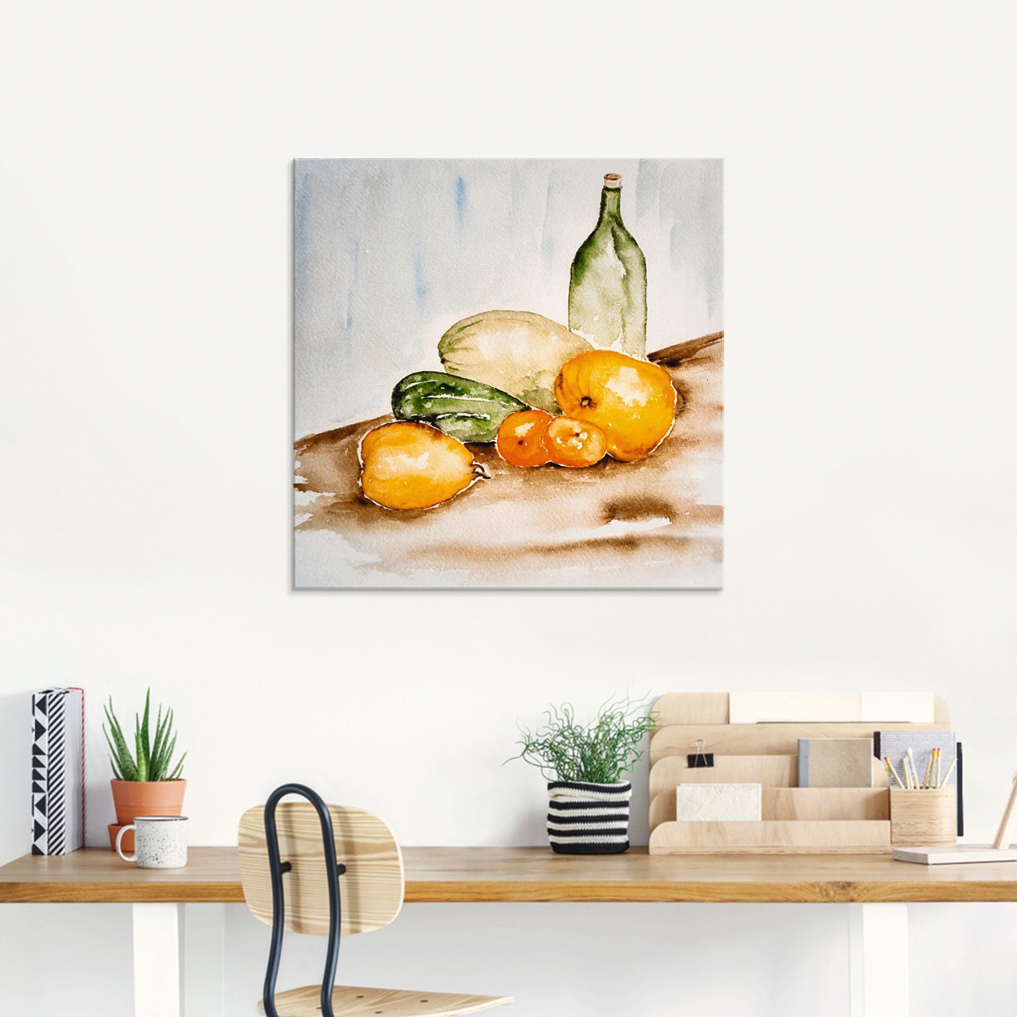 Artland Print op glas Fruit en groente aquarel