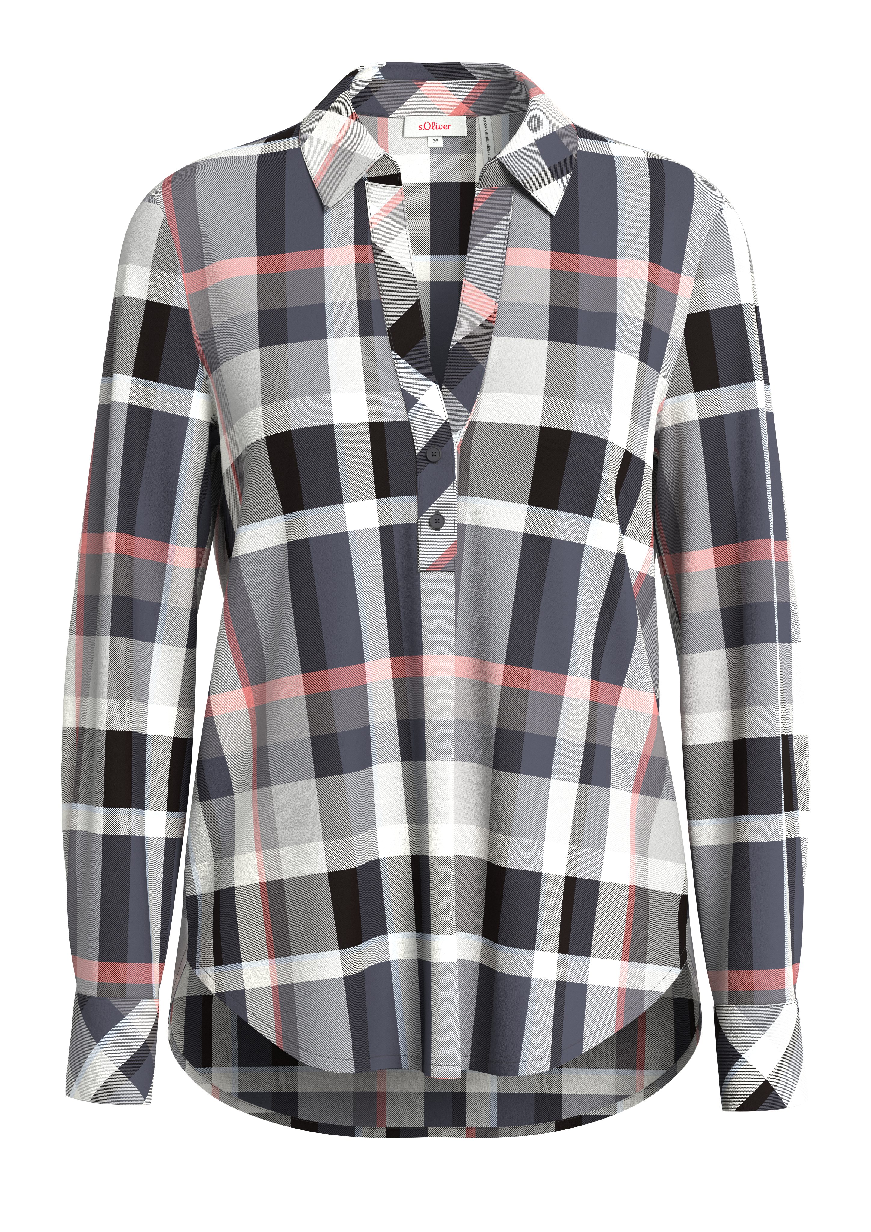s.Oliver Blouse met lange mouwen met ruitpatroon