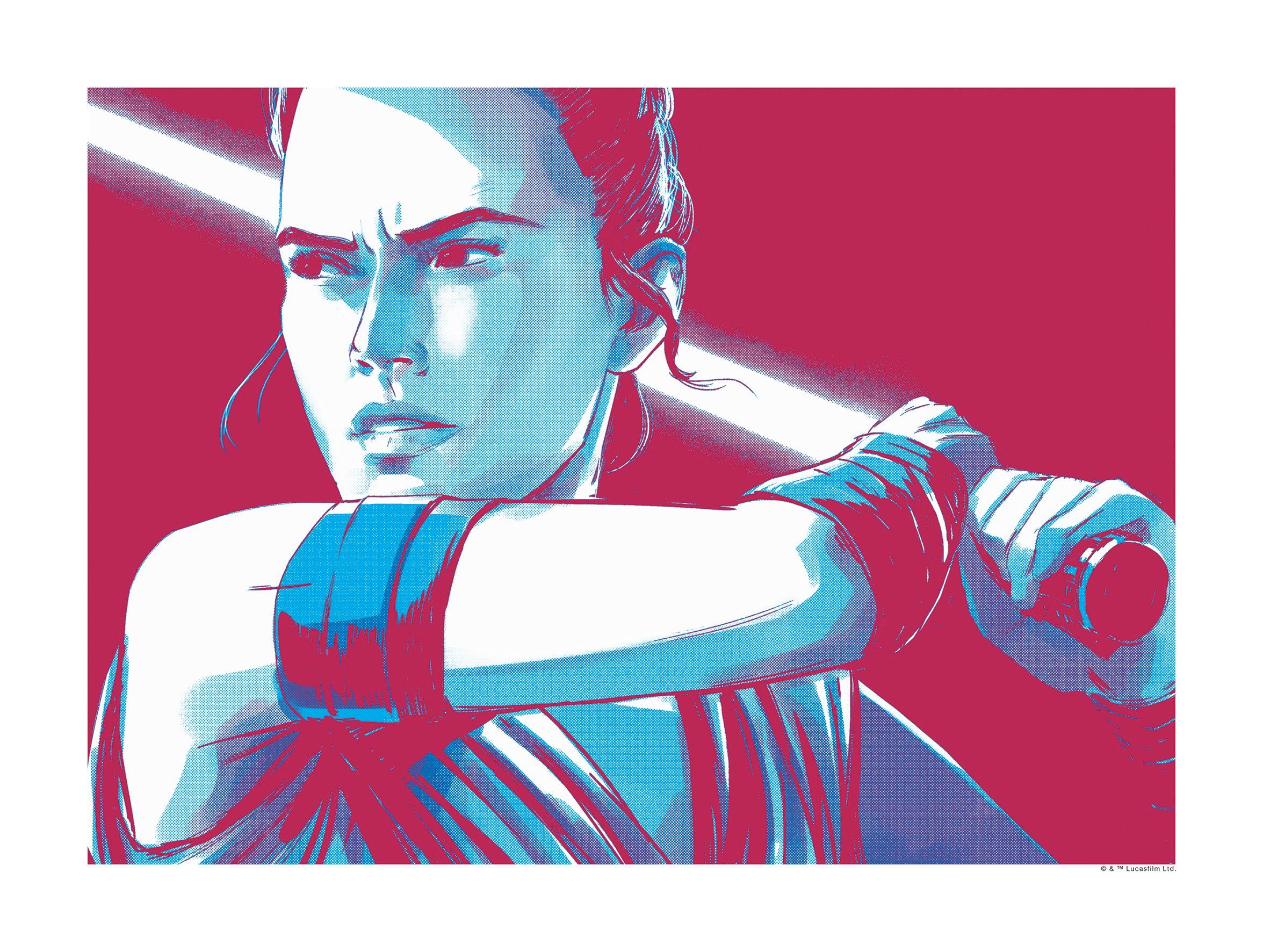Komar wanddecoratie Star Wars Faces Rey, zonder lijst