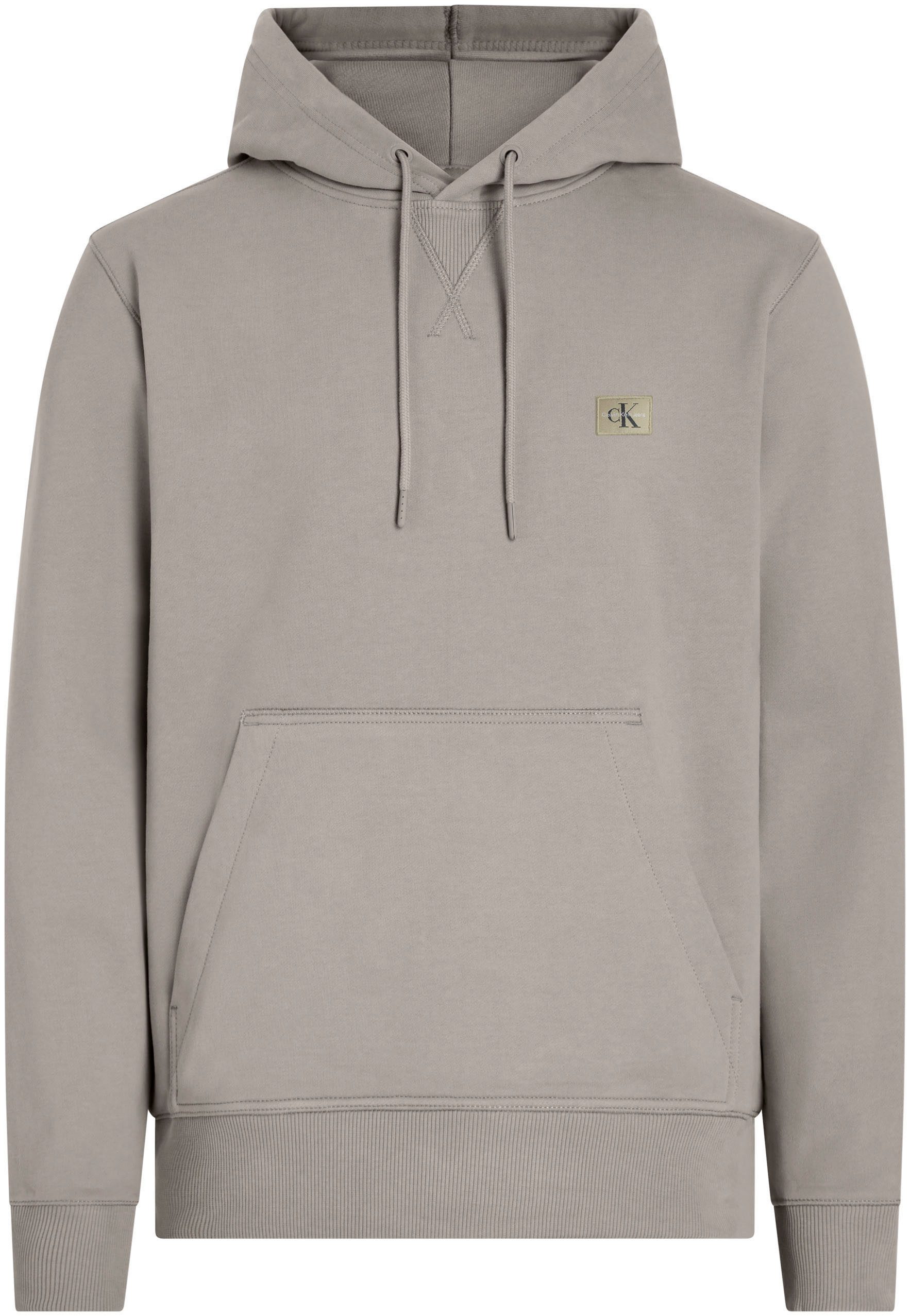 Calvin Klein Sweatshirt WOVEN LABEL HOODIE Kangoeroezak logoborduring
