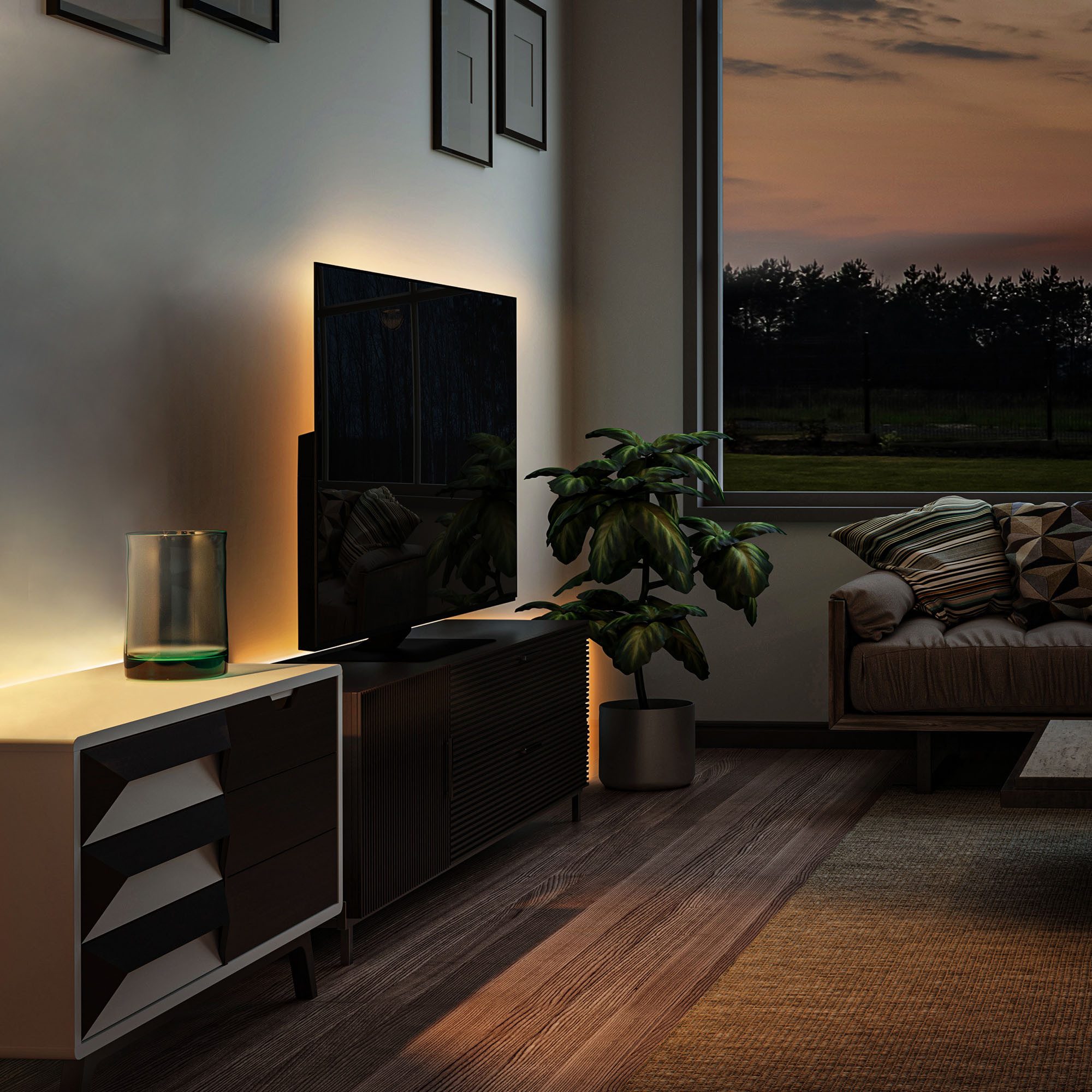 B.K.Licht Led-strip USB LED strip, 5 m, met kleurverandering Lichtstrip, met afstandsbediening, zelfklevend (1 stuk)