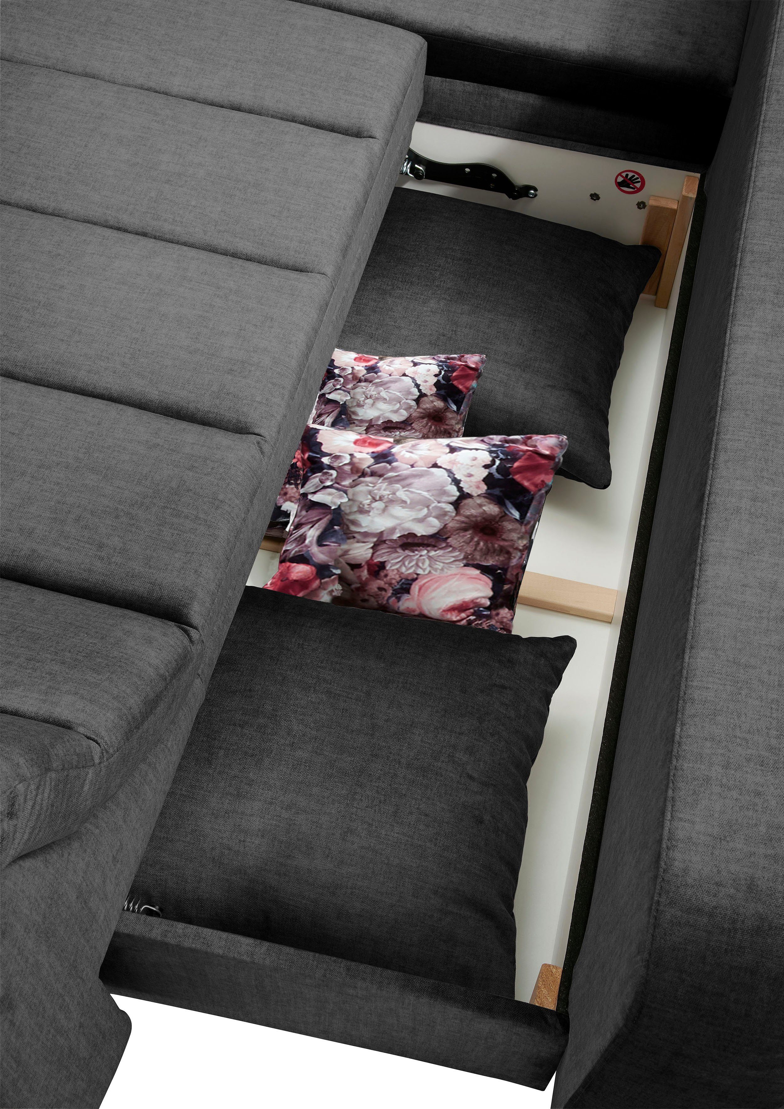 INOSIGN Hoekbank Imola elegant en modern, actuele stiksels in de zitting, comfortabel, L-vorm