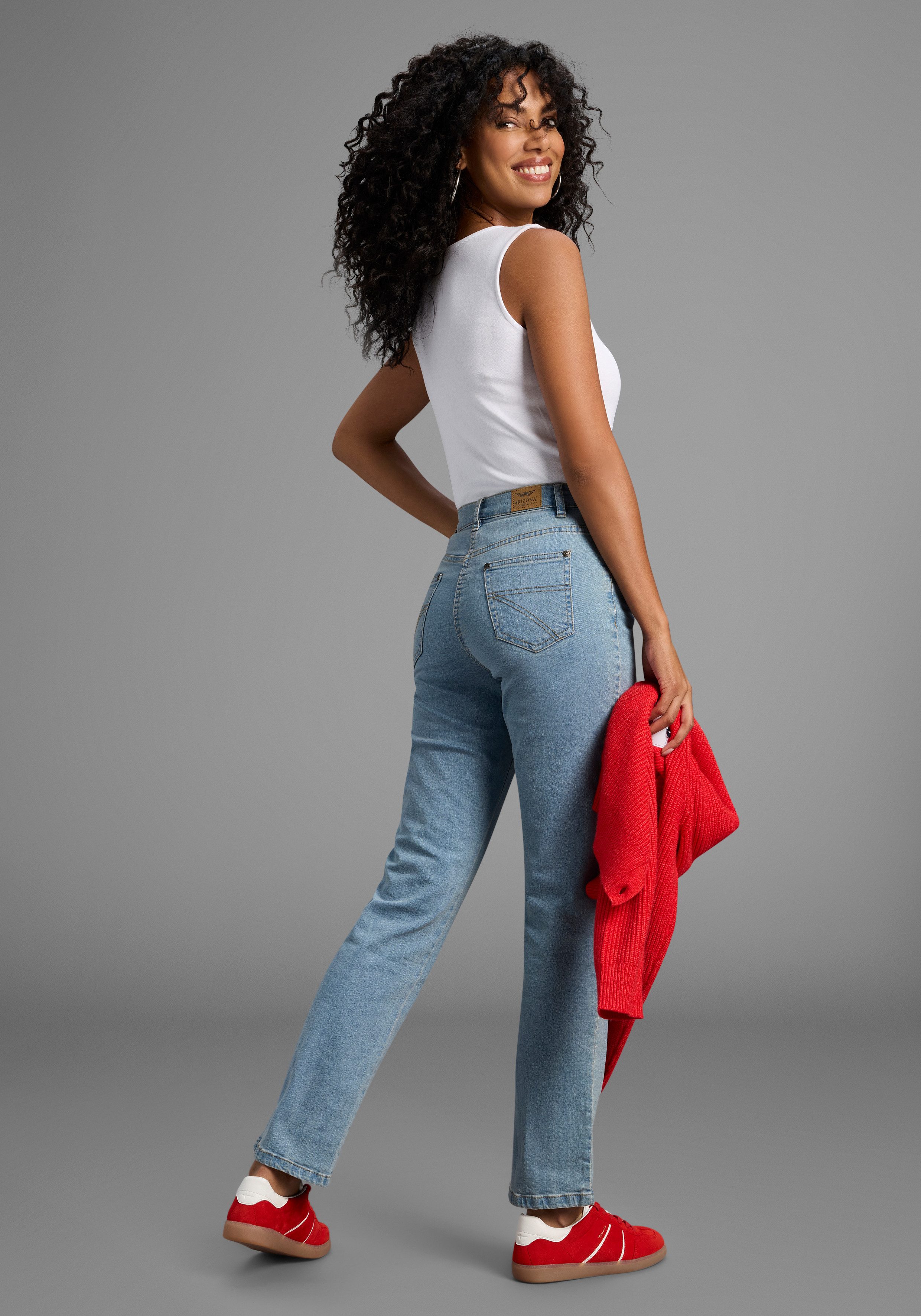 Arizona Rechte jeans Annett comfortabele pasvorm, 5-pocket-stijl, hoge taille