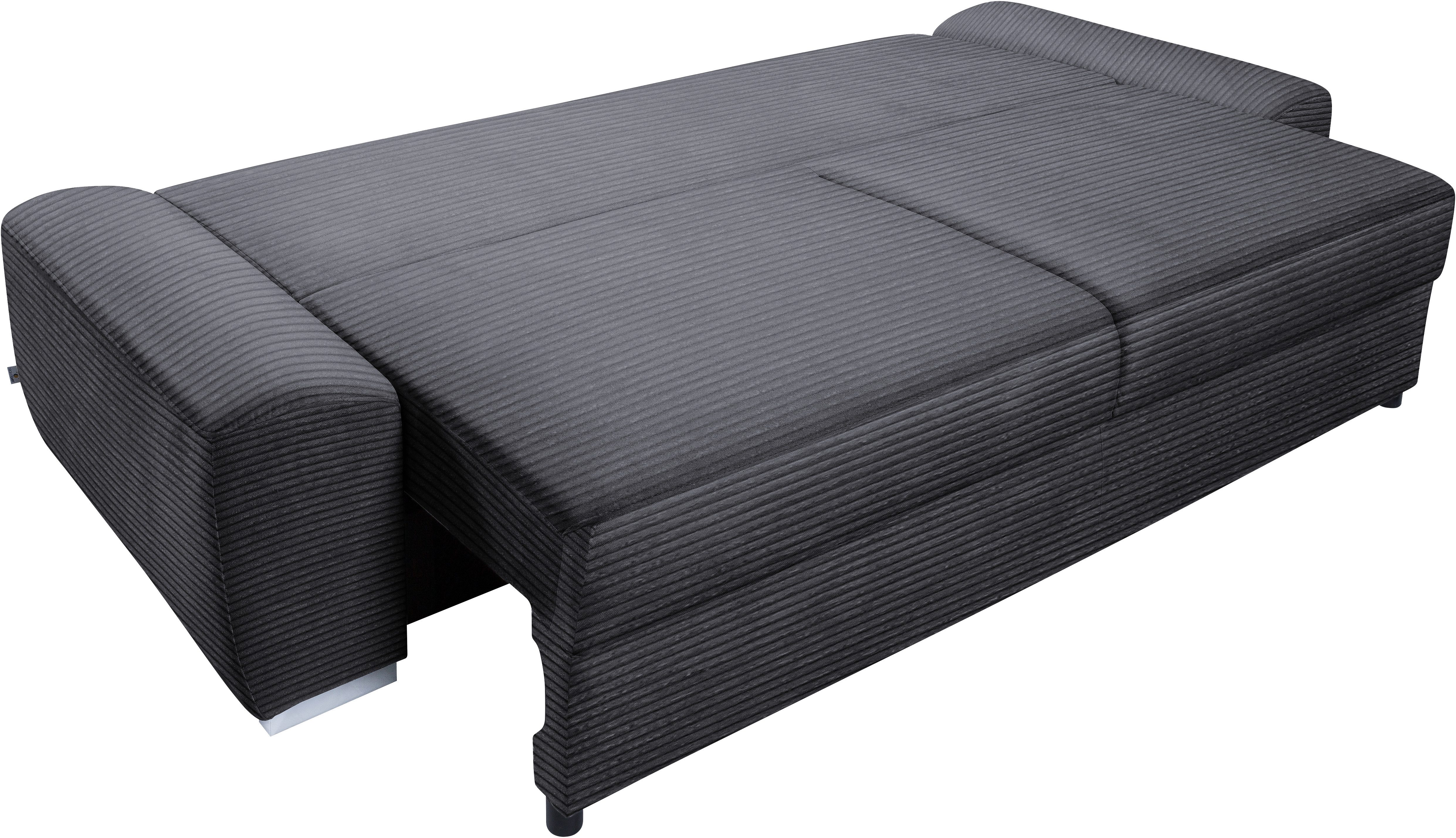 exxpo - sofa fashion 3-zitsbank SOLSBURY, comfortabel en gezellig, bank, slaapbank incl. pocketvering-bekleding, bedfunctie en opbergruimte, in cord